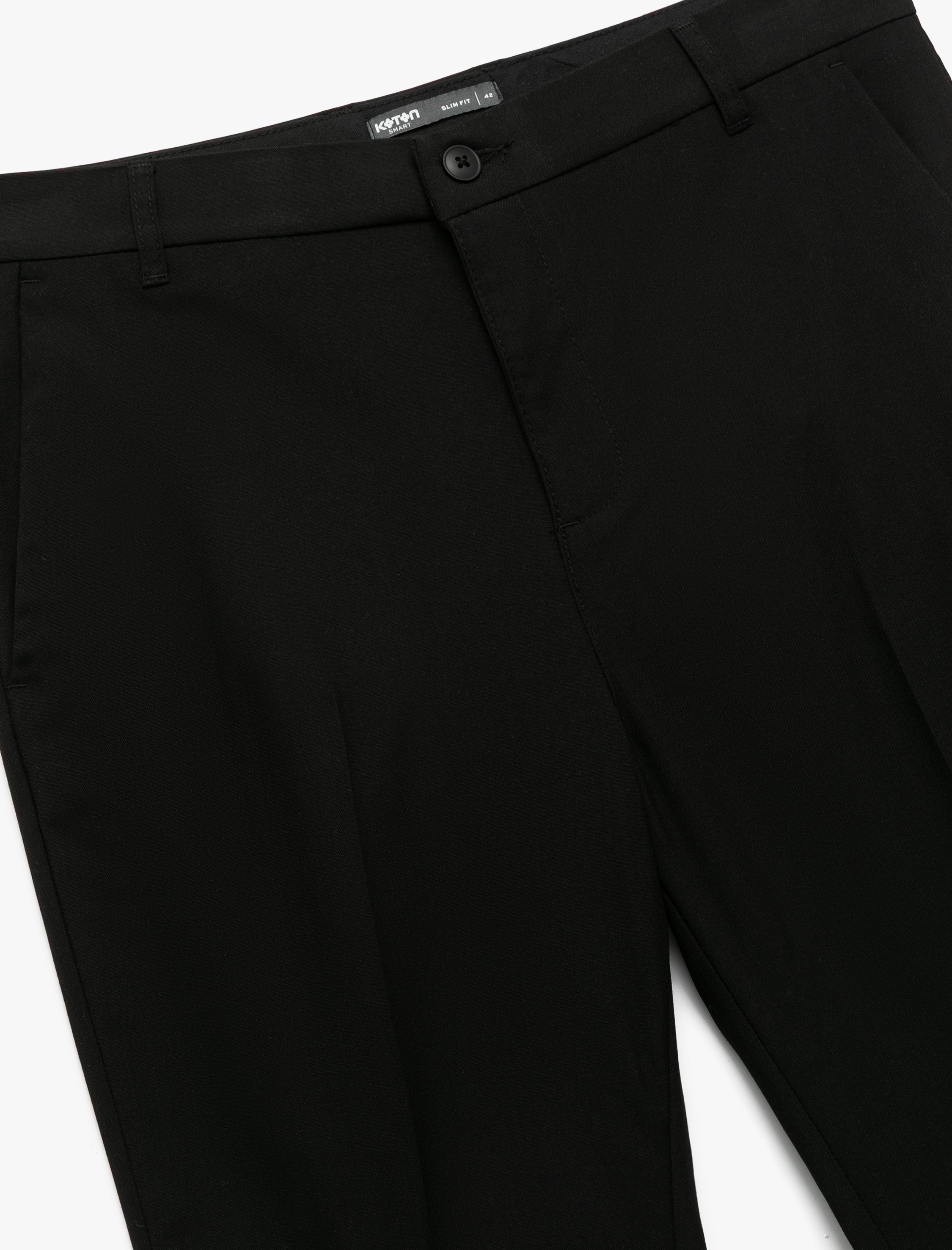   Düğmeli Cep Detaylı Slim Fit Kumaş Pantolon