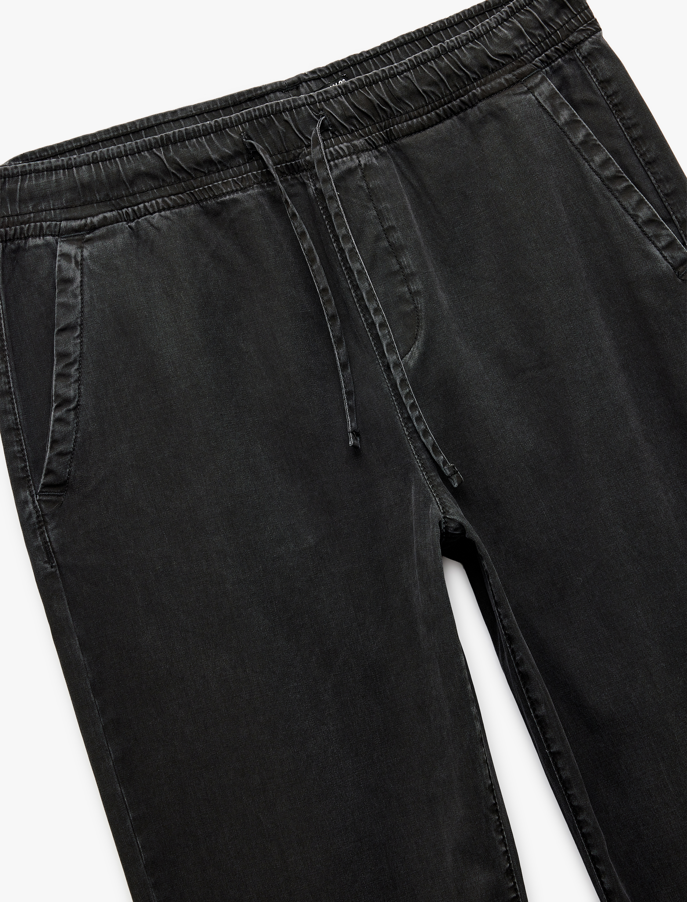   Beli Bağcıklı Cep Detaylı Loose Fit Bol Jean Pantolon