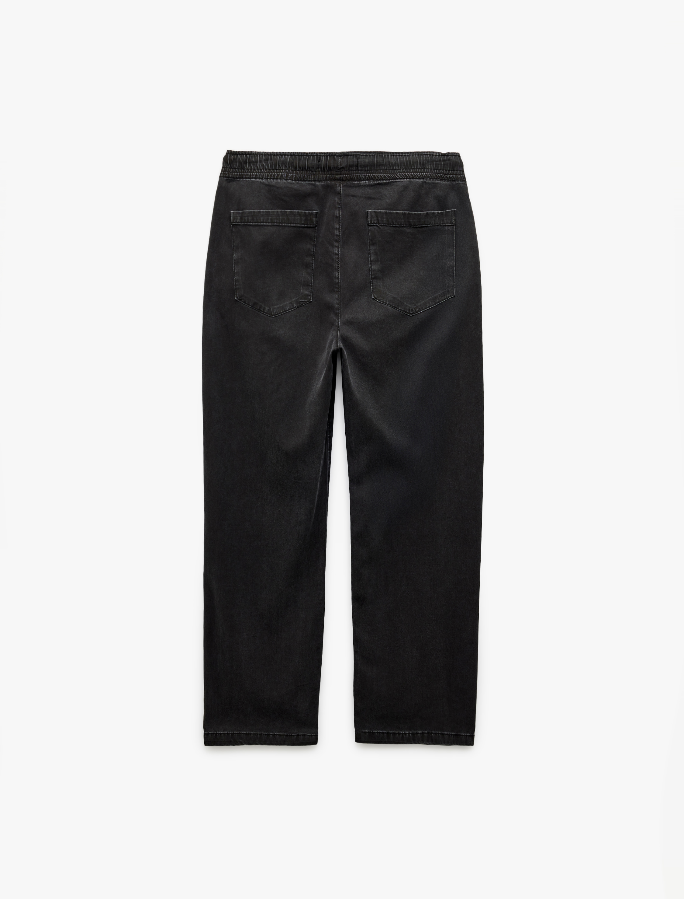   Beli Bağcıklı Cep Detaylı Loose Fit Bol Jean Pantolon