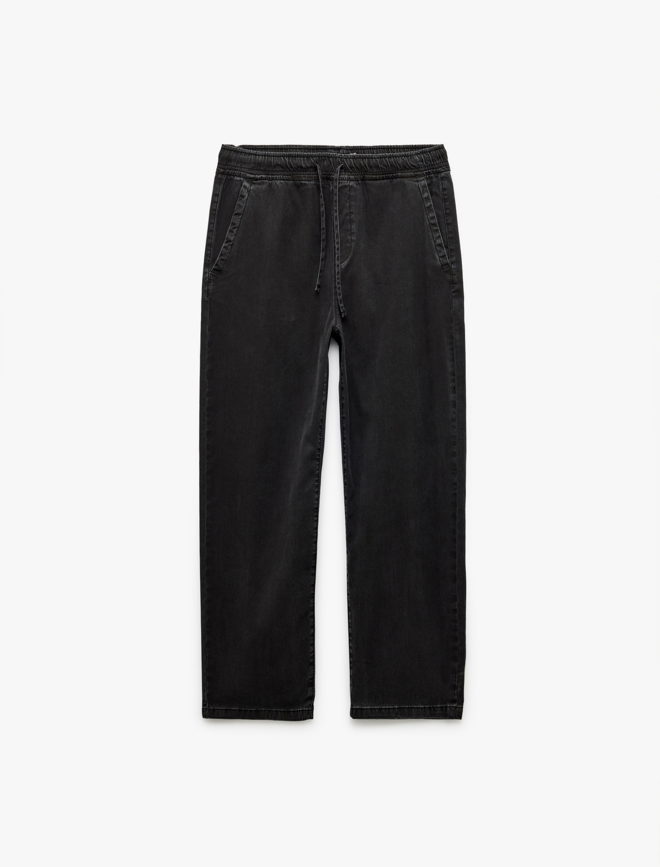   Beli Bağcıklı Cep Detaylı Loose Fit Bol Jean Pantolon