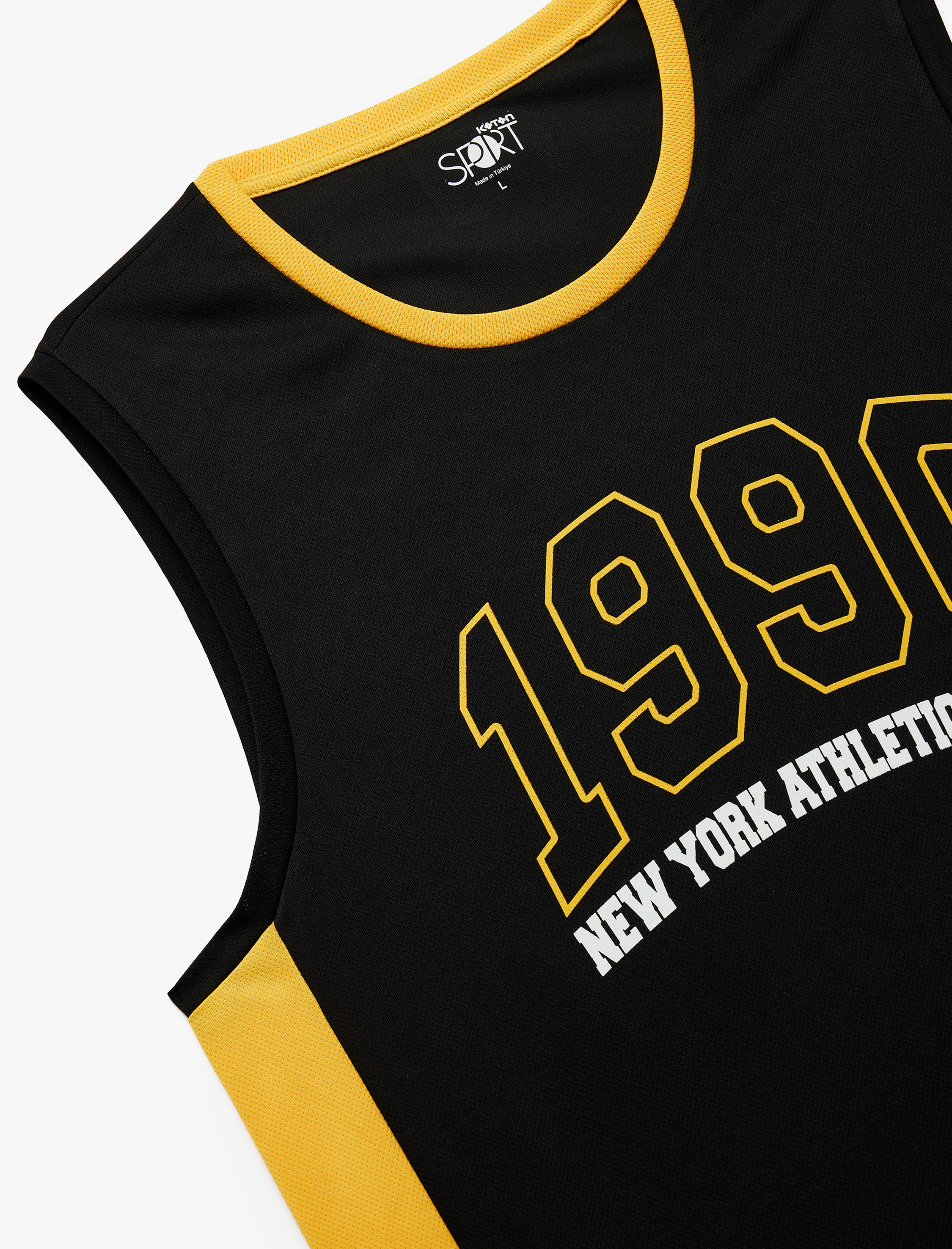   Kolsuz Bisiklet Yaka Renk Kontrastlı Kolej Baskılı Spor Atleti