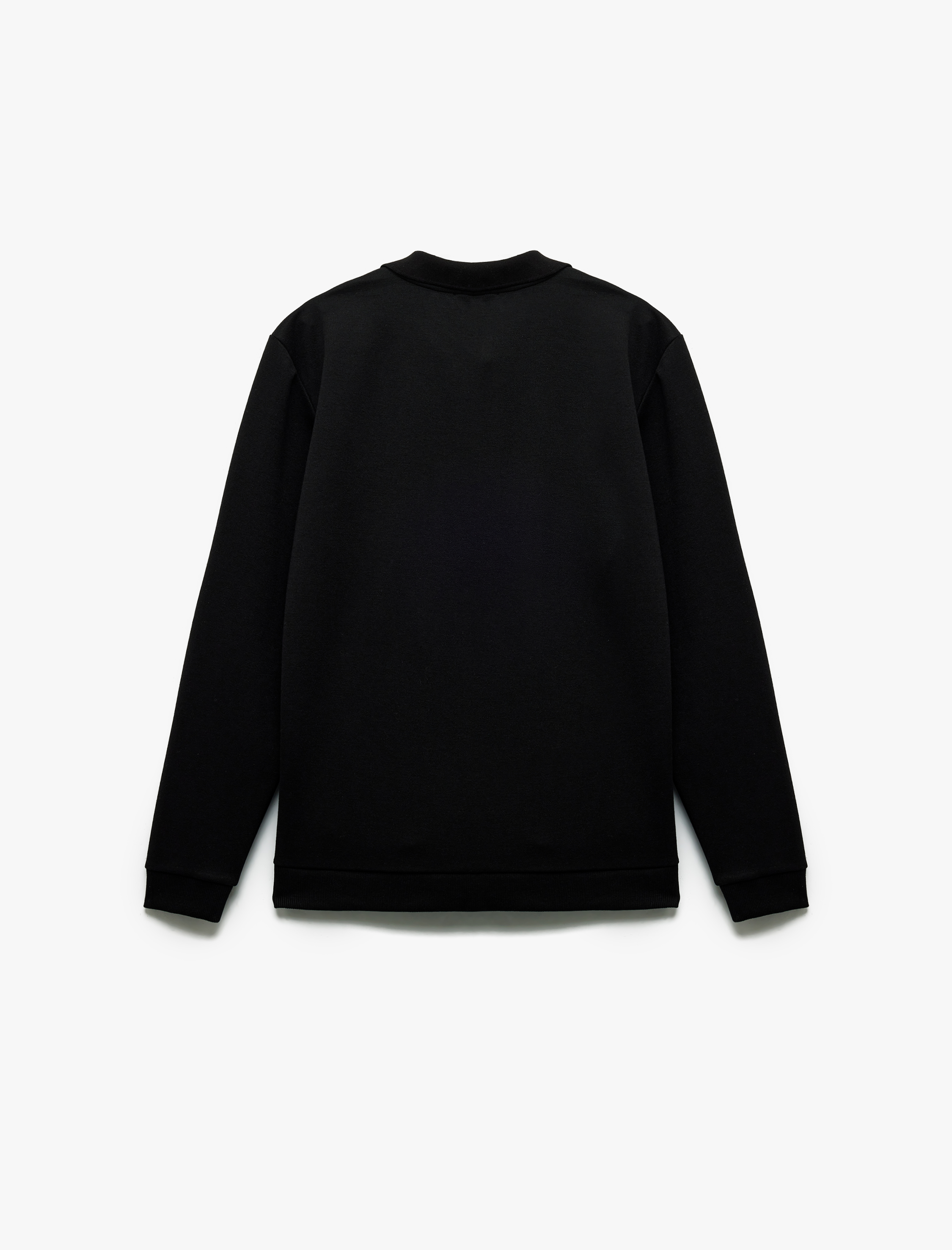   Pike Kumaş Polo Yaka Uzun Kollu Basic Sweatshirt