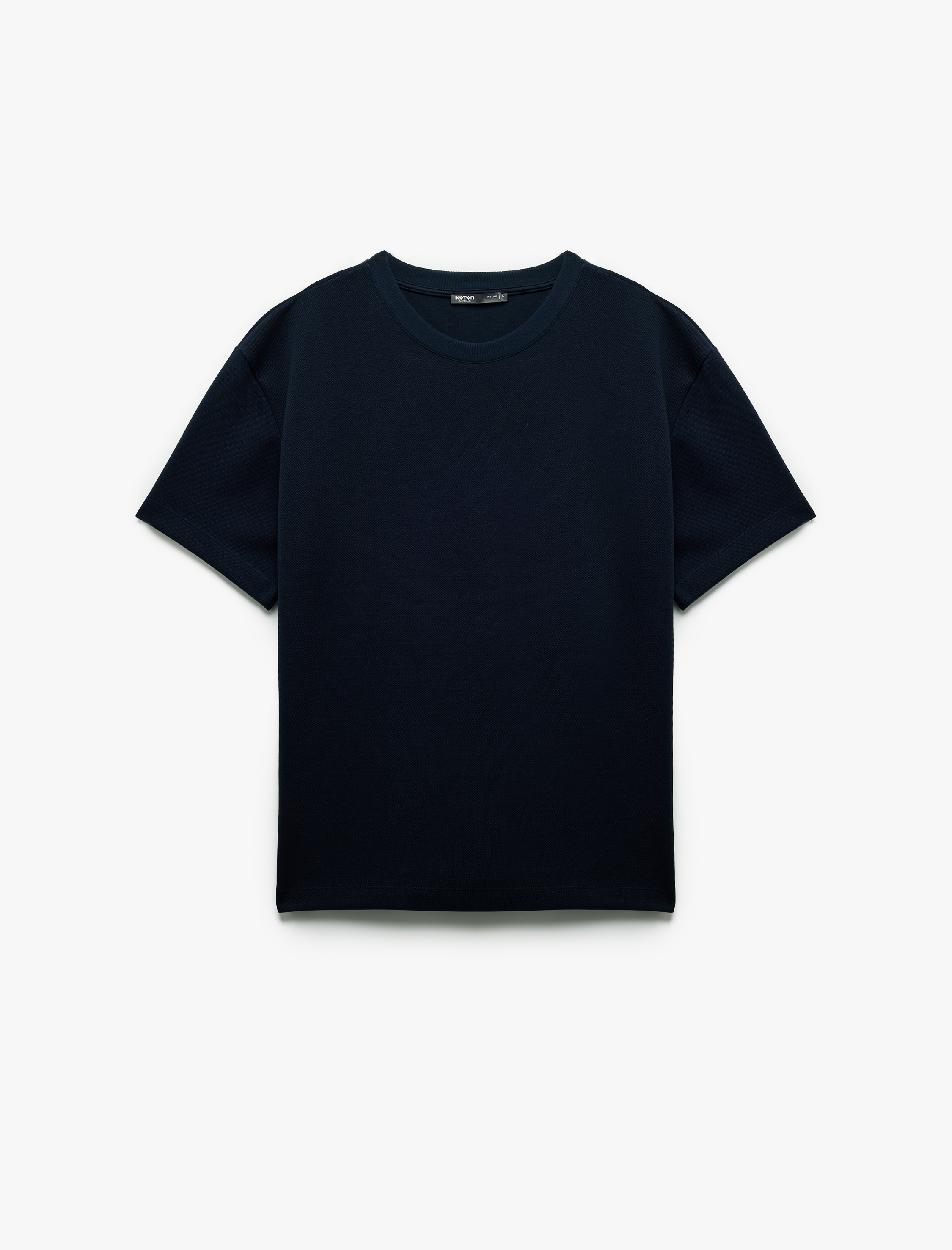   Pamuklu Kısa Kollu Pike Tok Kumaş Bisiklet Yaka Basic Oversize Tişört