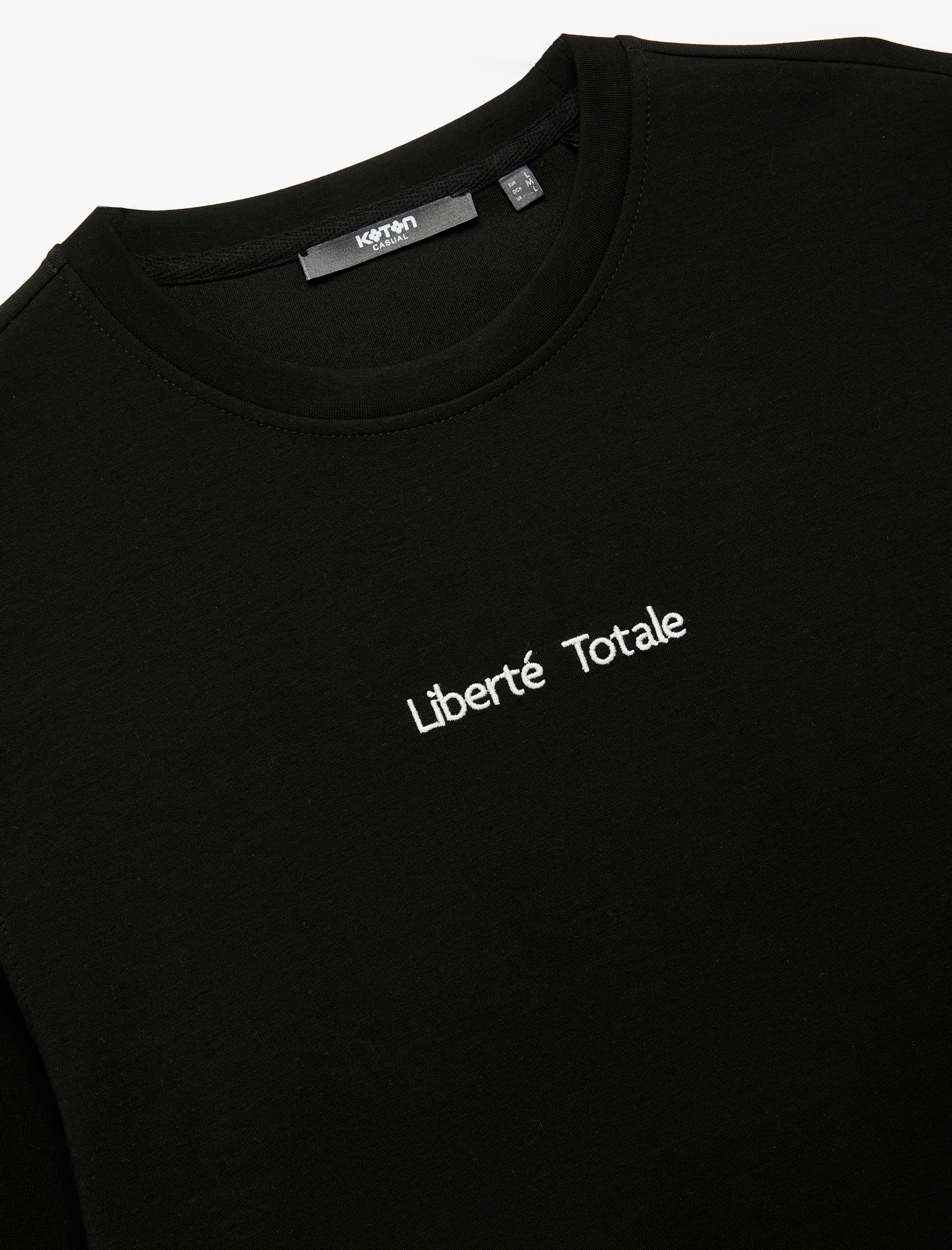   İşleme Detaylı Uzun Kollu Bisiklet Yaka Sweatshirt