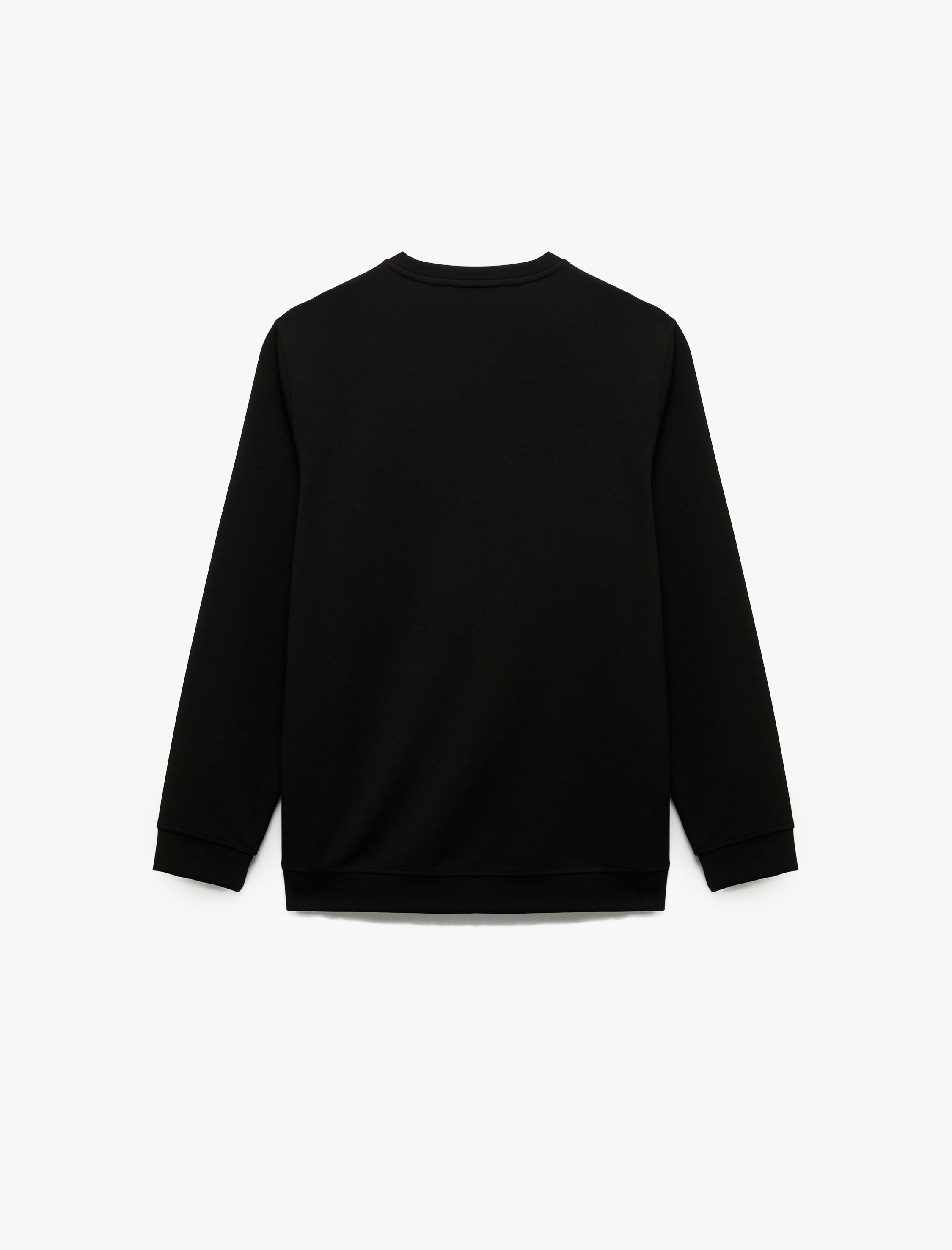   İşleme Detaylı Uzun Kollu Bisiklet Yaka Sweatshirt