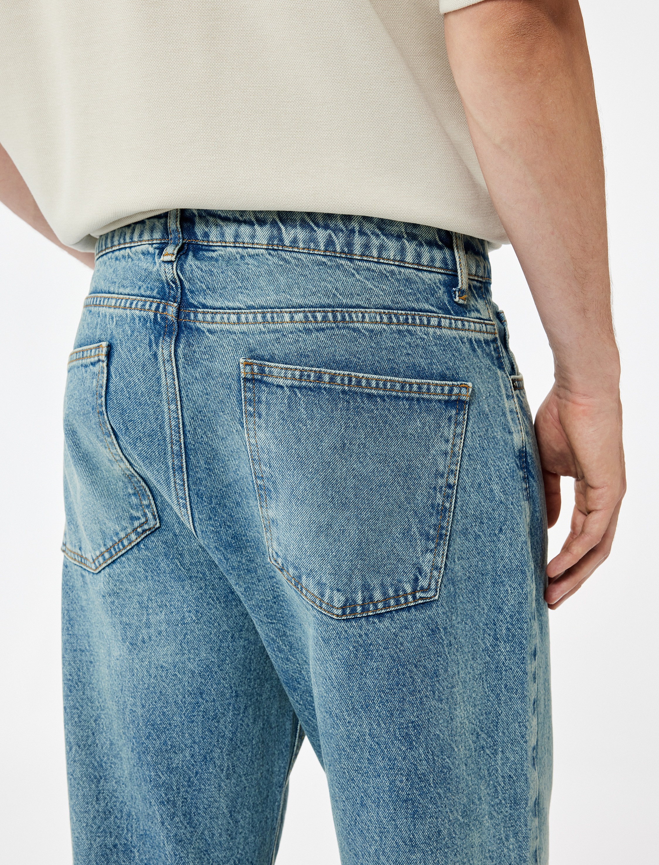   Pamuklu Cep Detaylı Bol Baggy Jean Pantolon