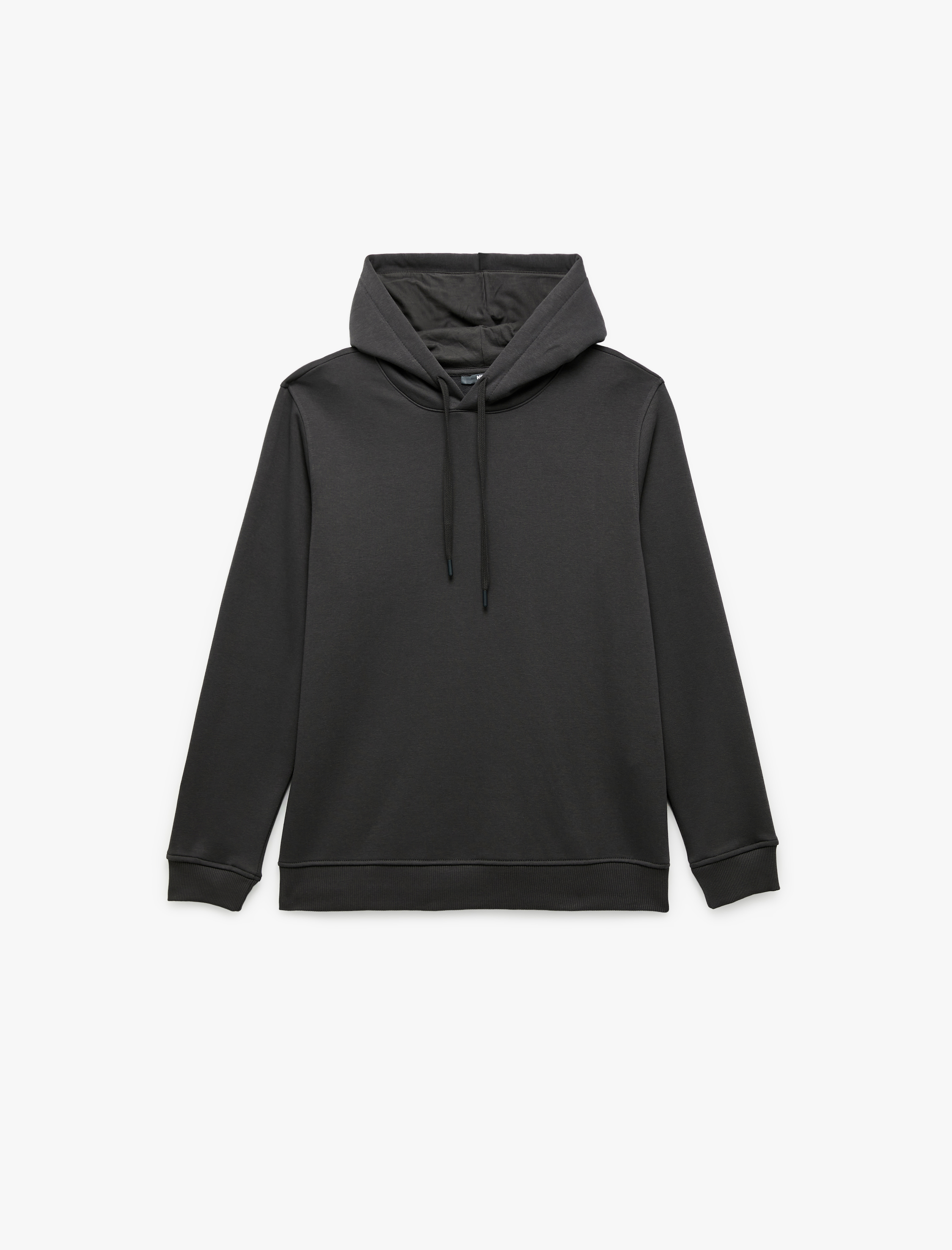   Şardonlu Uzun Kollu Basic Kapşonlu Sweatshirt