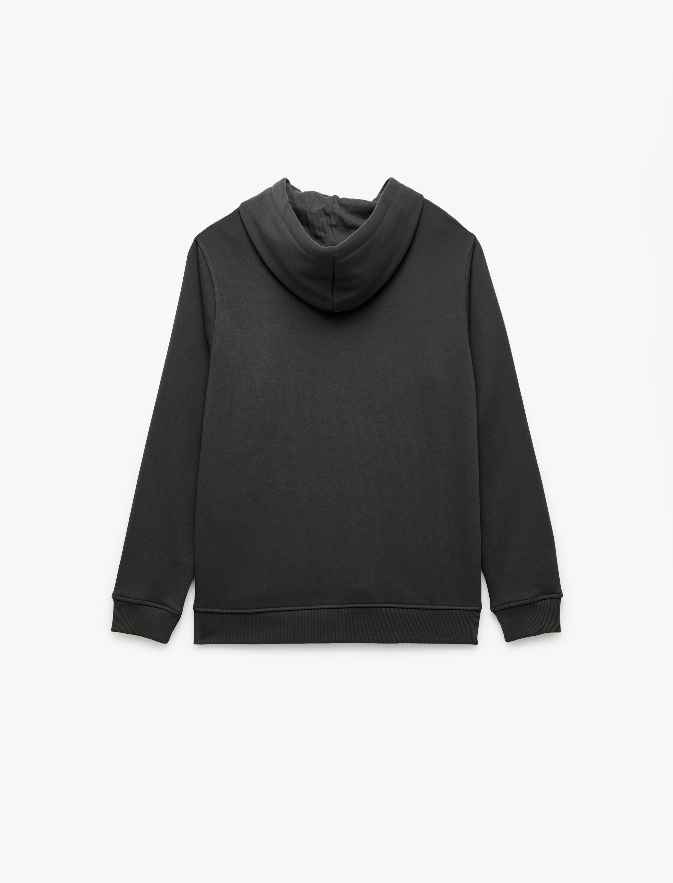   Şardonlu Uzun Kollu Basic Kapşonlu Sweatshirt