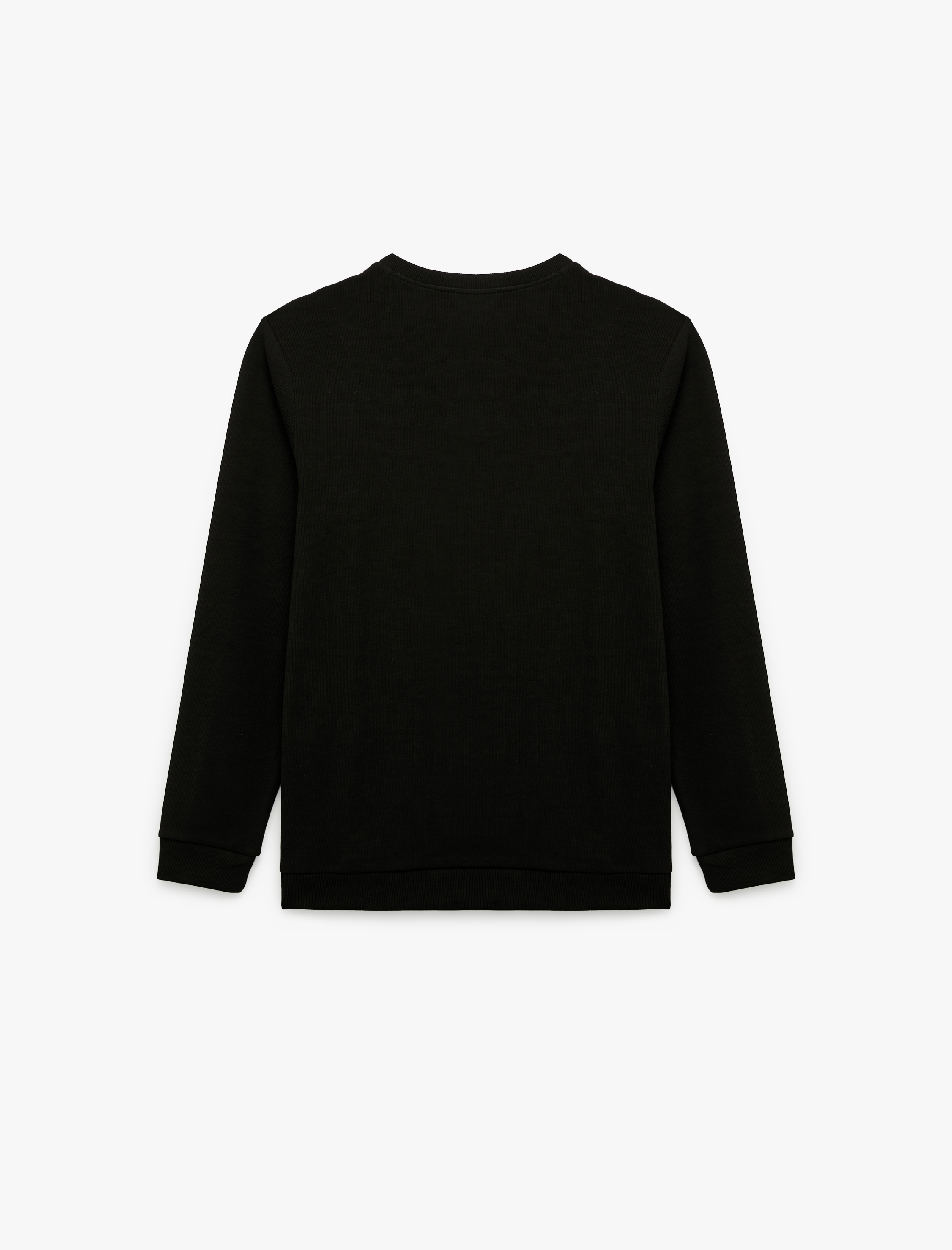   Pamuklu Uzun Kollu Basic Bisiklet Yaka Sweatshirt