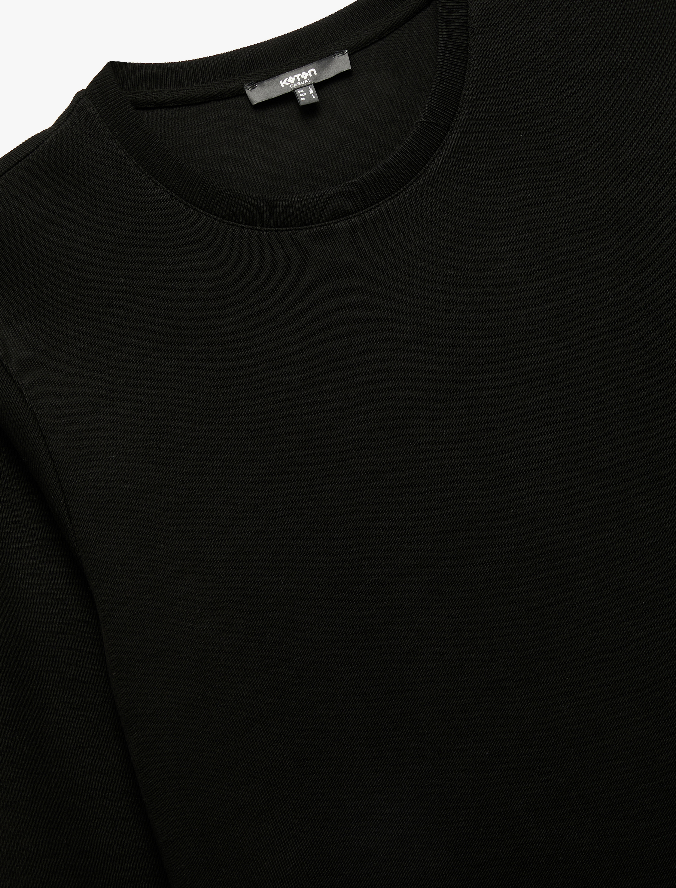   Pamuklu Uzun Kollu Basic Bisiklet Yaka Sweatshirt