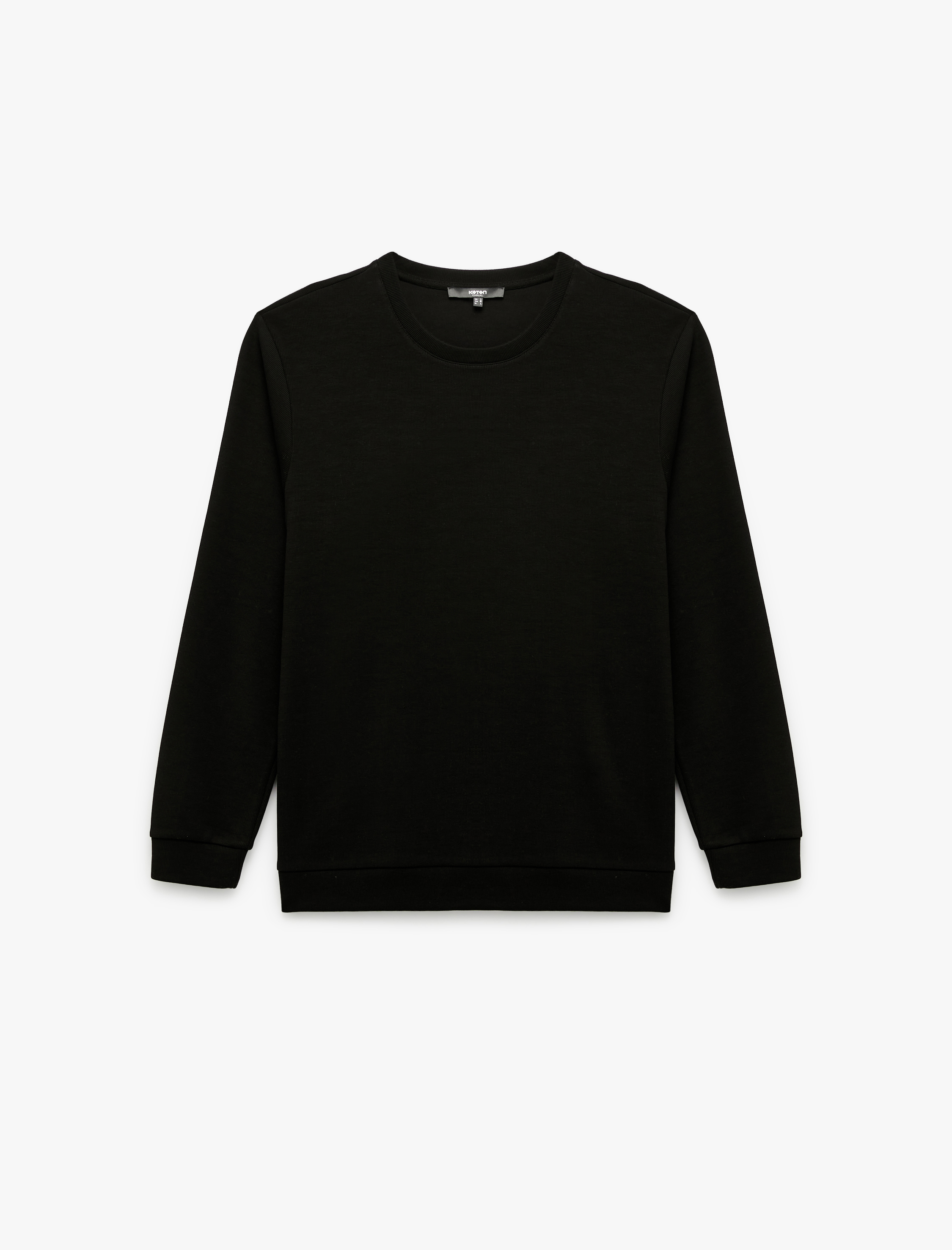   Pamuklu Uzun Kollu Basic Bisiklet Yaka Sweatshirt