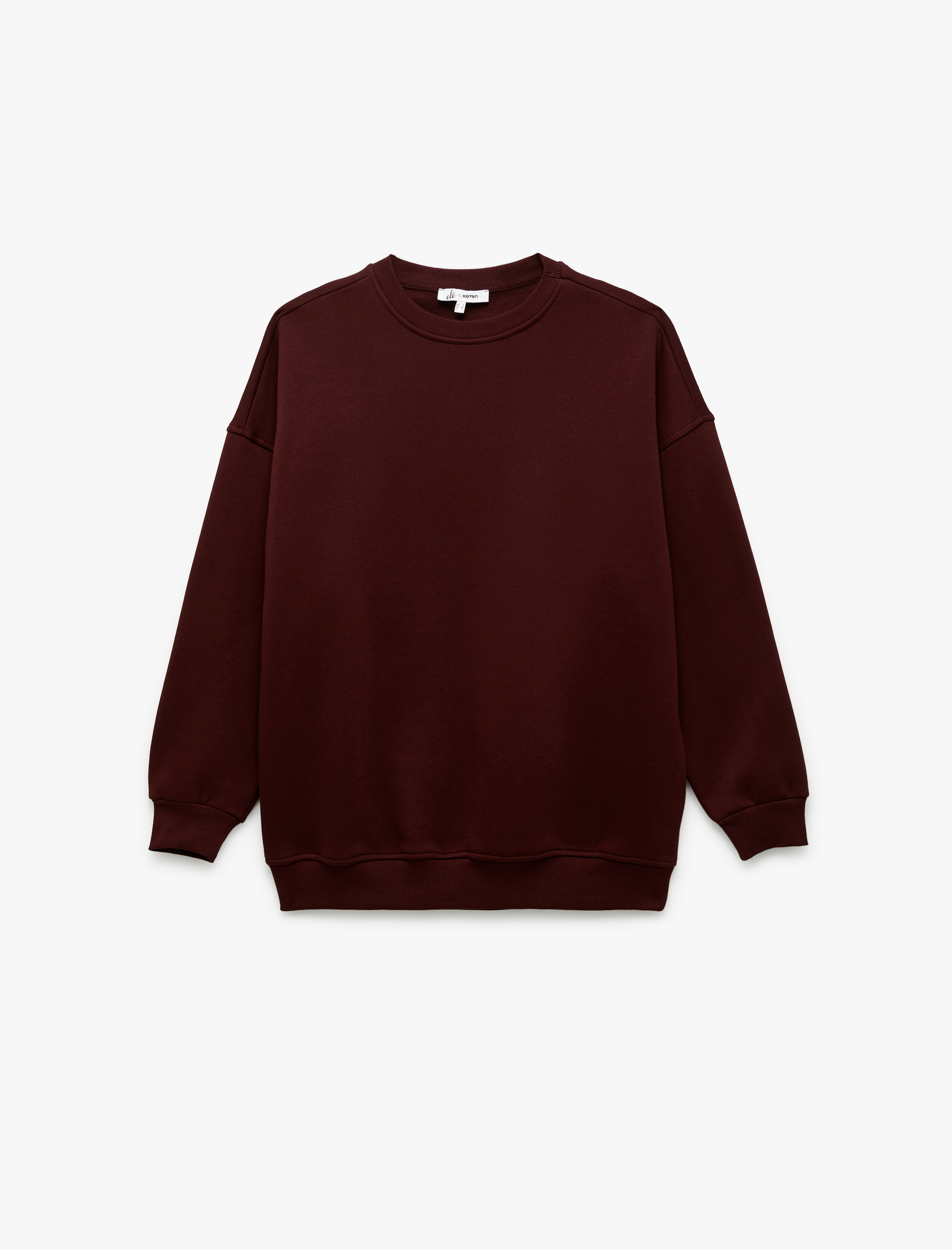   Şardonlu Uzun Kollu Bisiklet Yaka Oversize 2'li Sweatshirt Seti