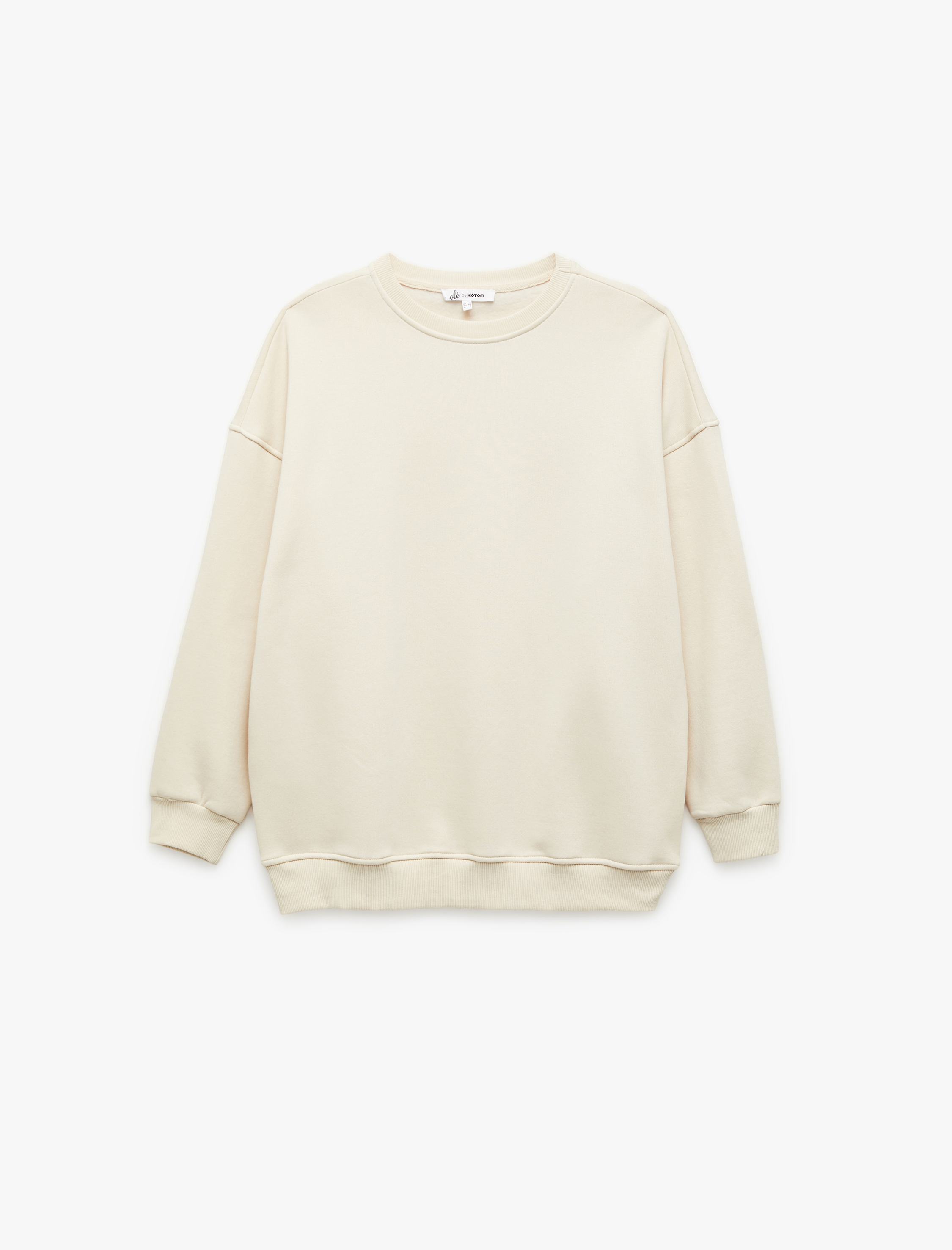   Şardonlu Uzun Kollu Bisiklet Yaka Oversize 2'li Sweatshirt Seti