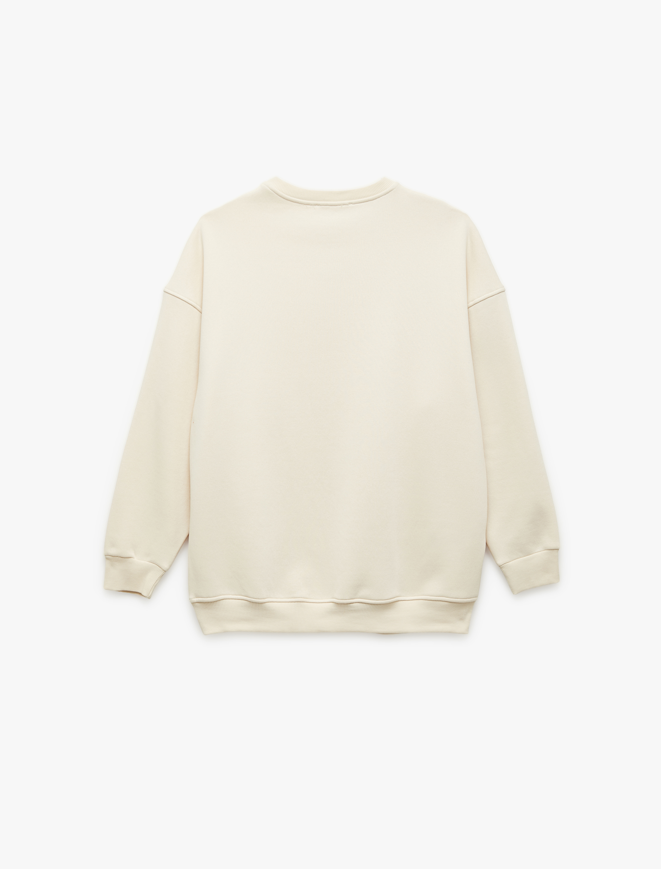   Şardonlu Uzun Kollu Bisiklet Yaka Oversize 2'li Sweatshirt Seti