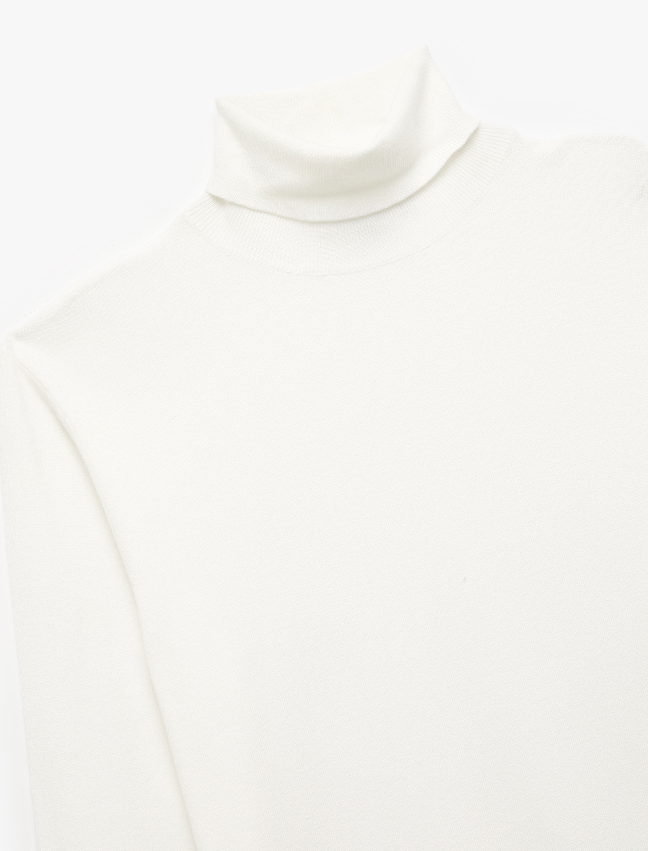   Viskon Karışımlı Uzun Kollu Basic Boğazlı Triko Kazak