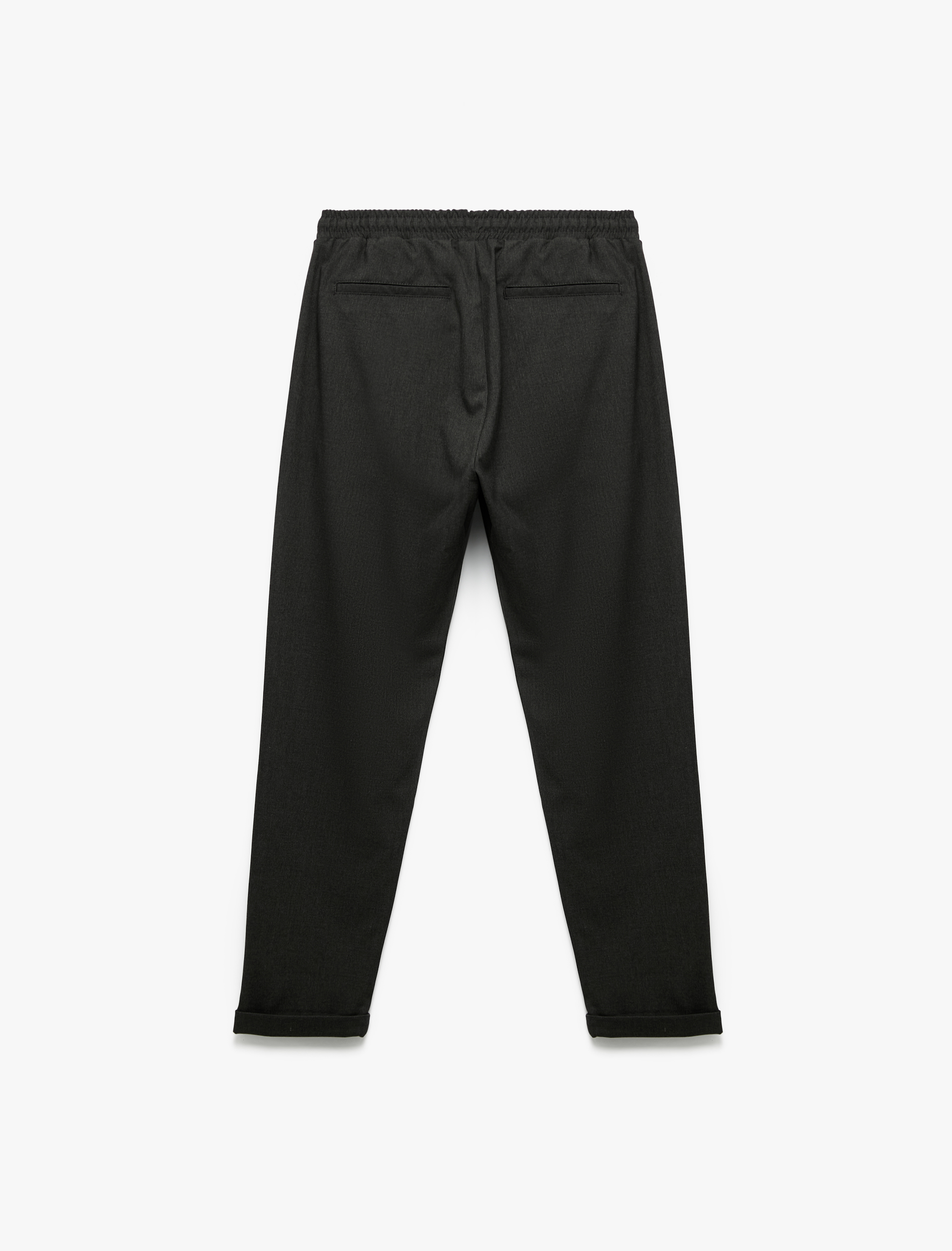   Beli Bağcıklı Katlamalı Paça Rahat Kesim Cep Detaylı Slim Fit Pantolon