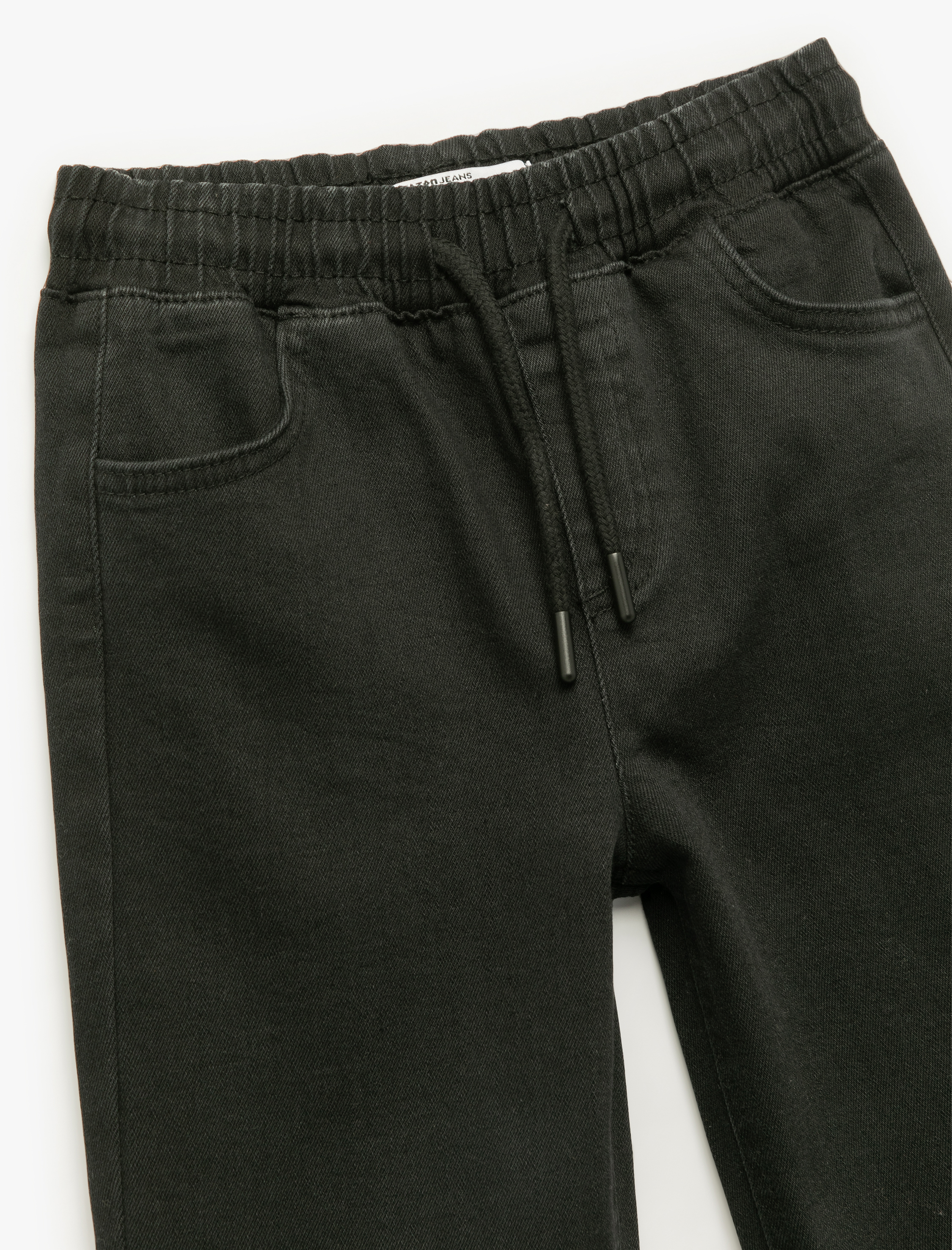  Erkek Çocuk Pamuklu Beli Bağcıklı Jogger Denim Pantolon