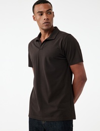 Regular Fit Kısa Kollu Pike Kumaş Pamuklu Polo Yaka Tişört
