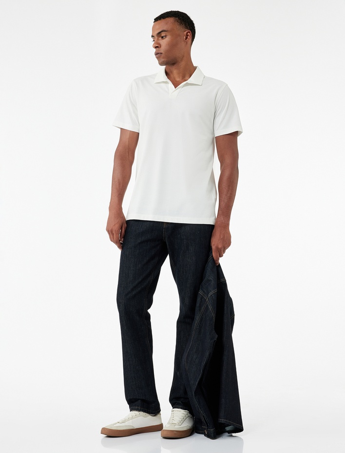  Regular Fit Kısa Kollu Pike Kumaş Pamuklu Polo Yaka Tişört