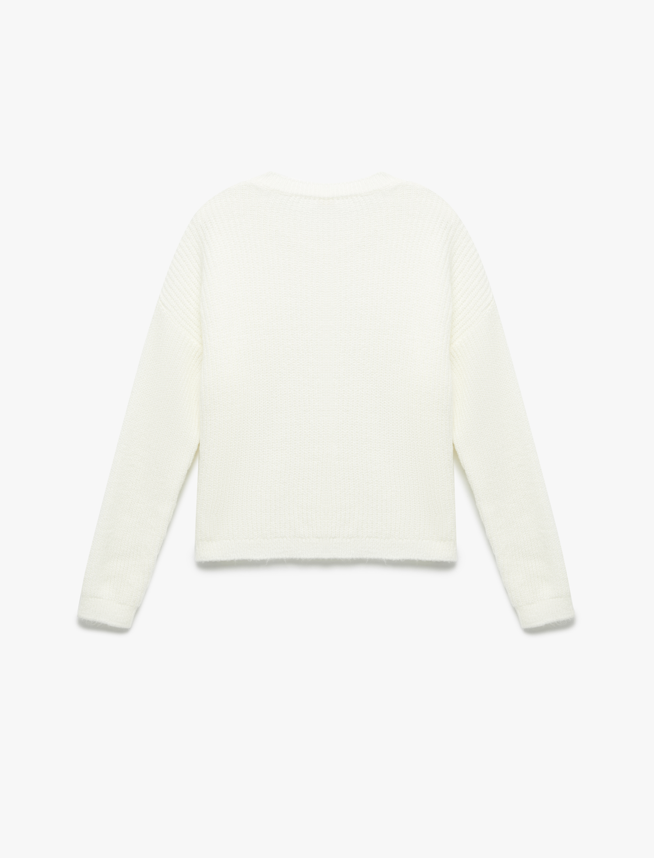   Uzun Kollu Bisiklet Yaka Triko Basic Kazak