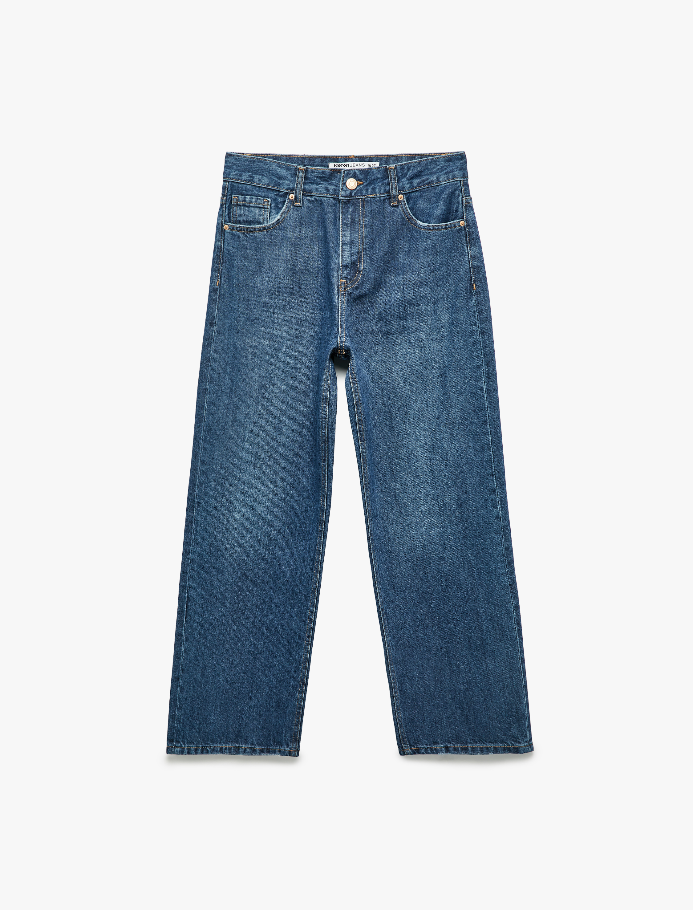   Pamuklu Düz Paça Cepli Jean Pantolon - Straight Jeans