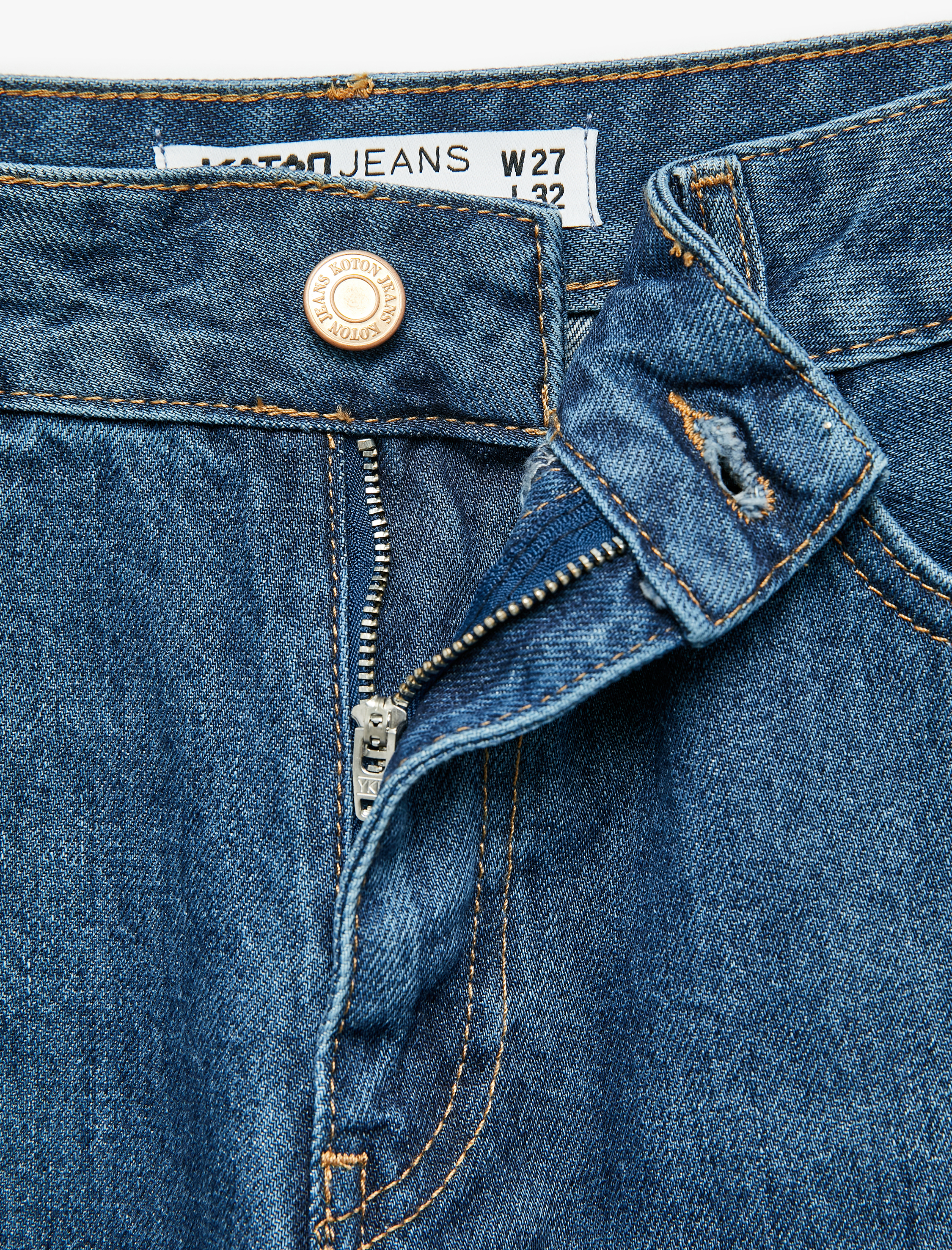   Pamuklu Düz Paça Cepli Jean Pantolon - Straight Jeans