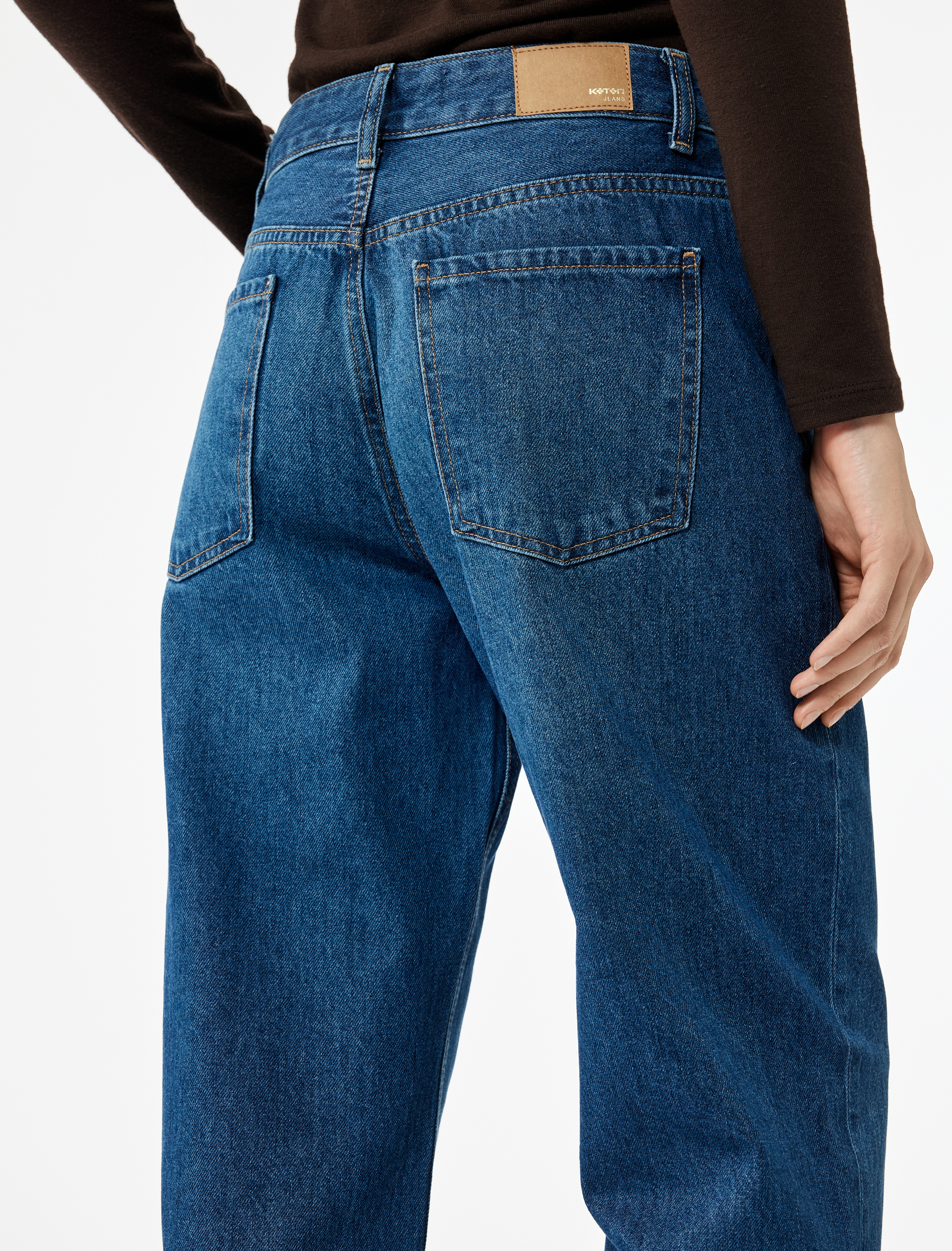   Pamuklu Düz Paça Cepli Jean Pantolon - Straight Jeans