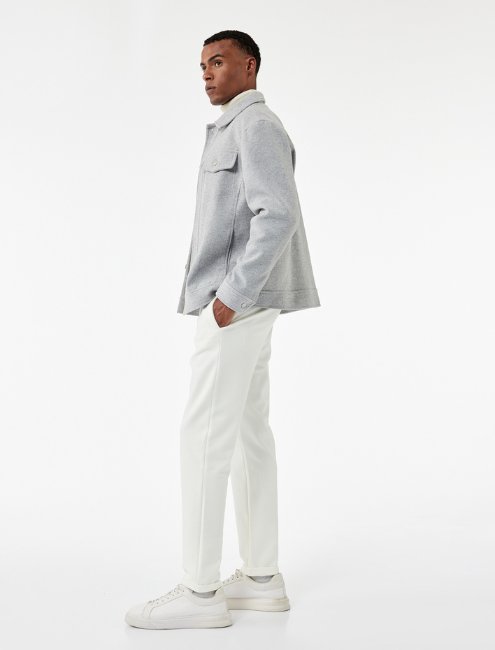  Cep Detaylı Katlamalı Paça Rahat Kesim Beli Bağcıklı Pantolon