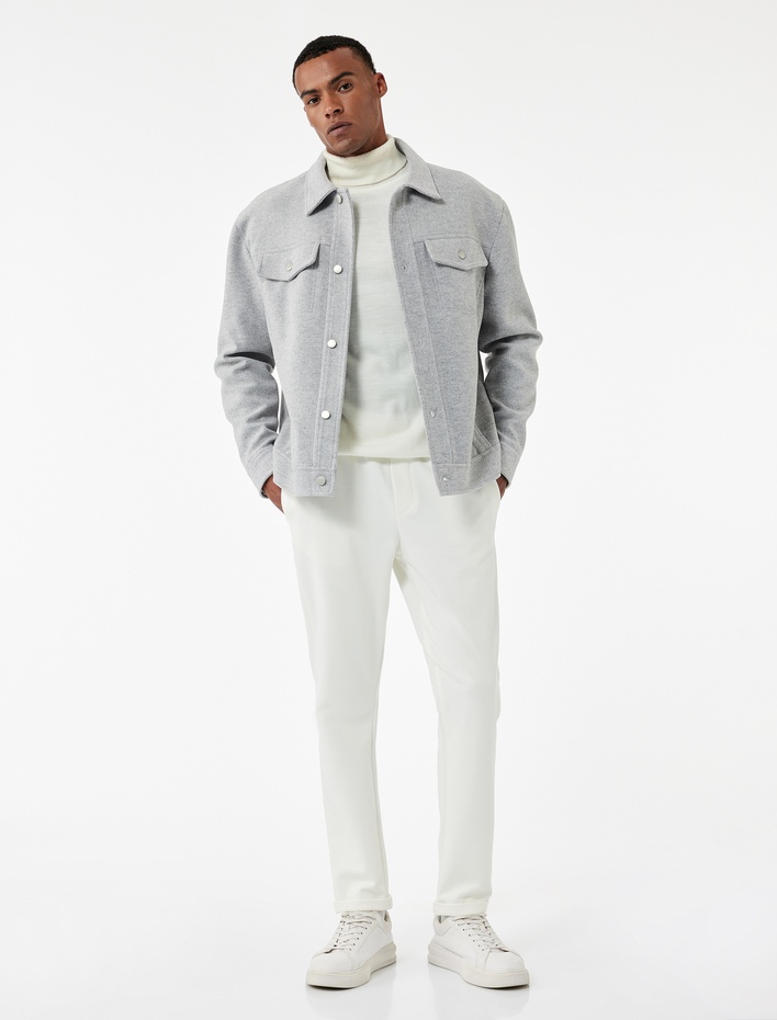  Cep Detaylı Katlamalı Paça Rahat Kesim Beli Bağcıklı Pantolon