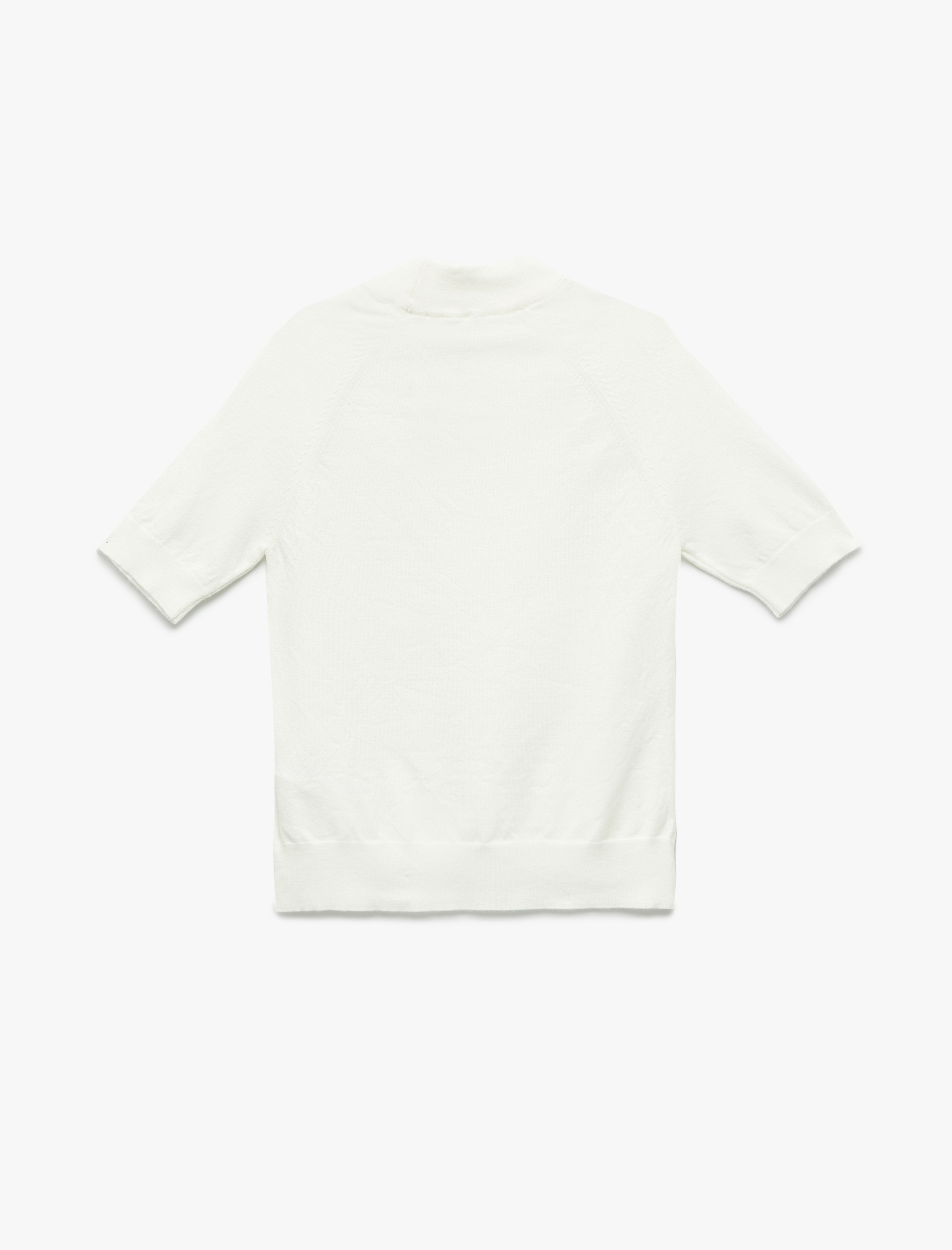   Rayon Kumaş Kısa Kollu Dik Yaka Triko Kazak