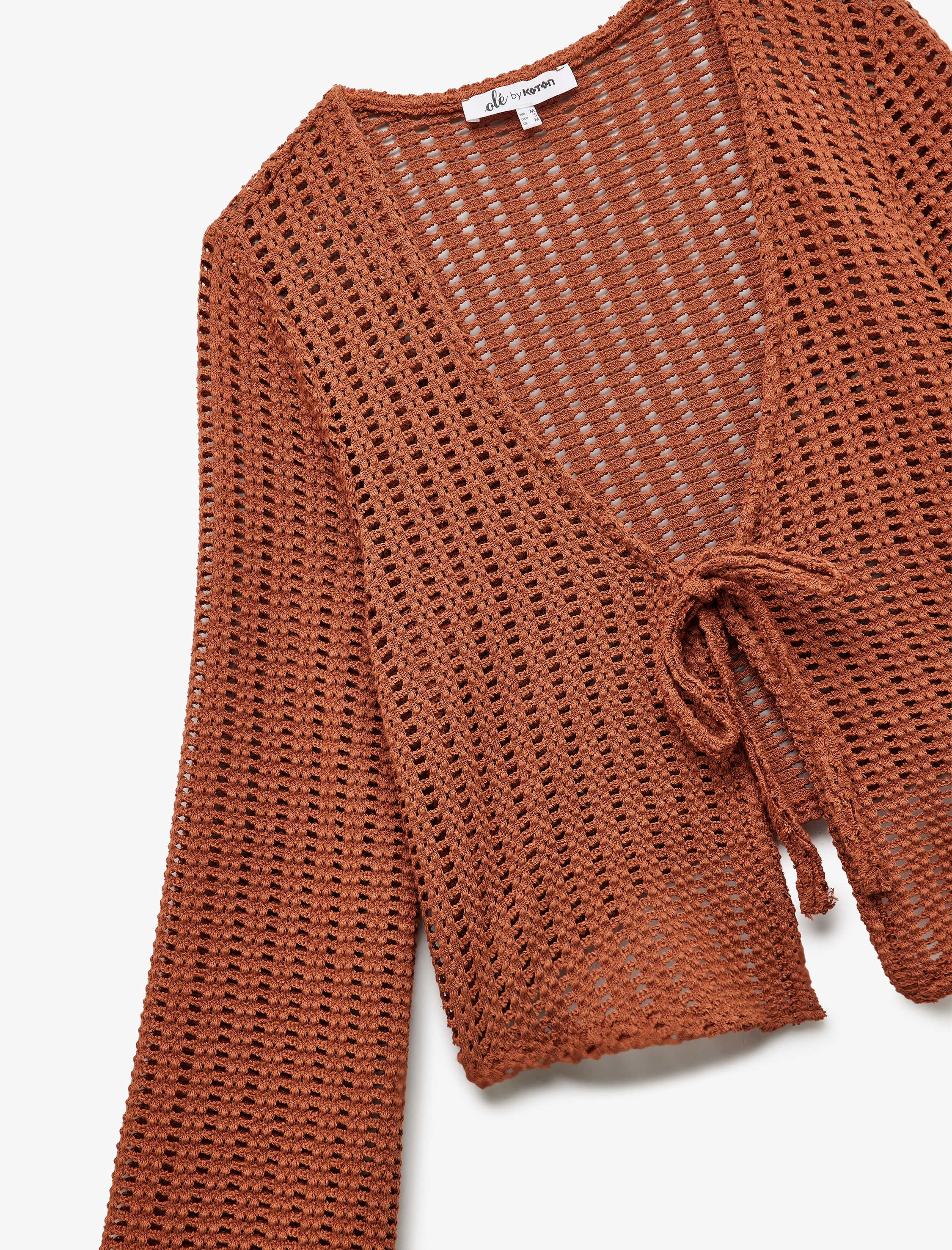   Pamuklu Bağlamalı Uzun Kollu Hırka