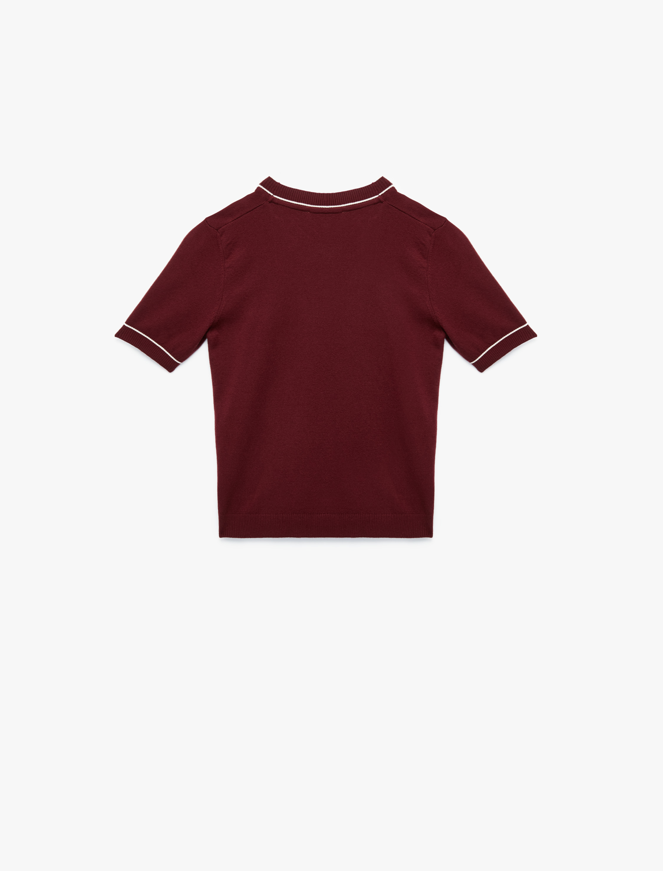   Kısa Kollu Bisiklet Yaka Triko Kazak