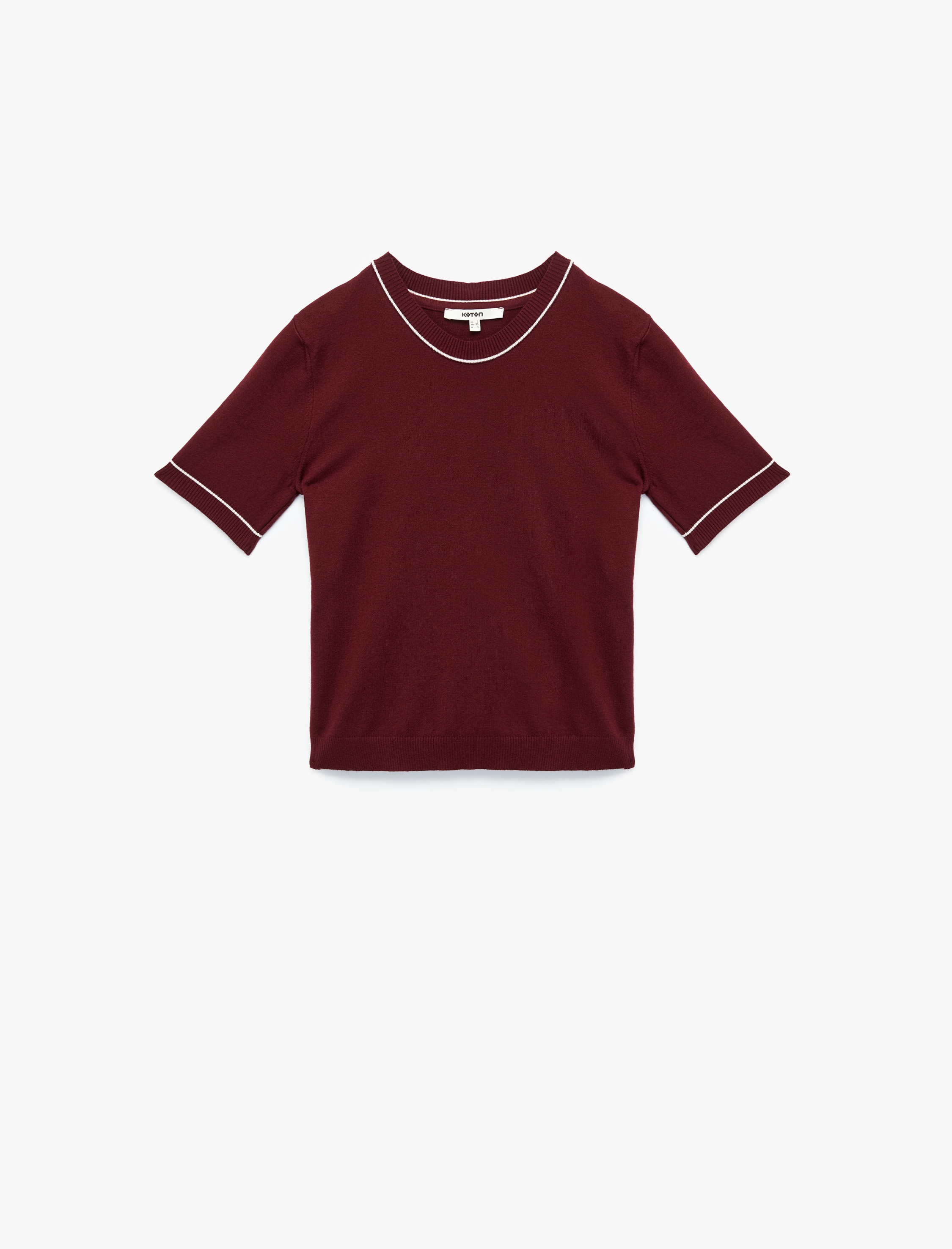   Kısa Kollu Bisiklet Yaka Triko Kazak