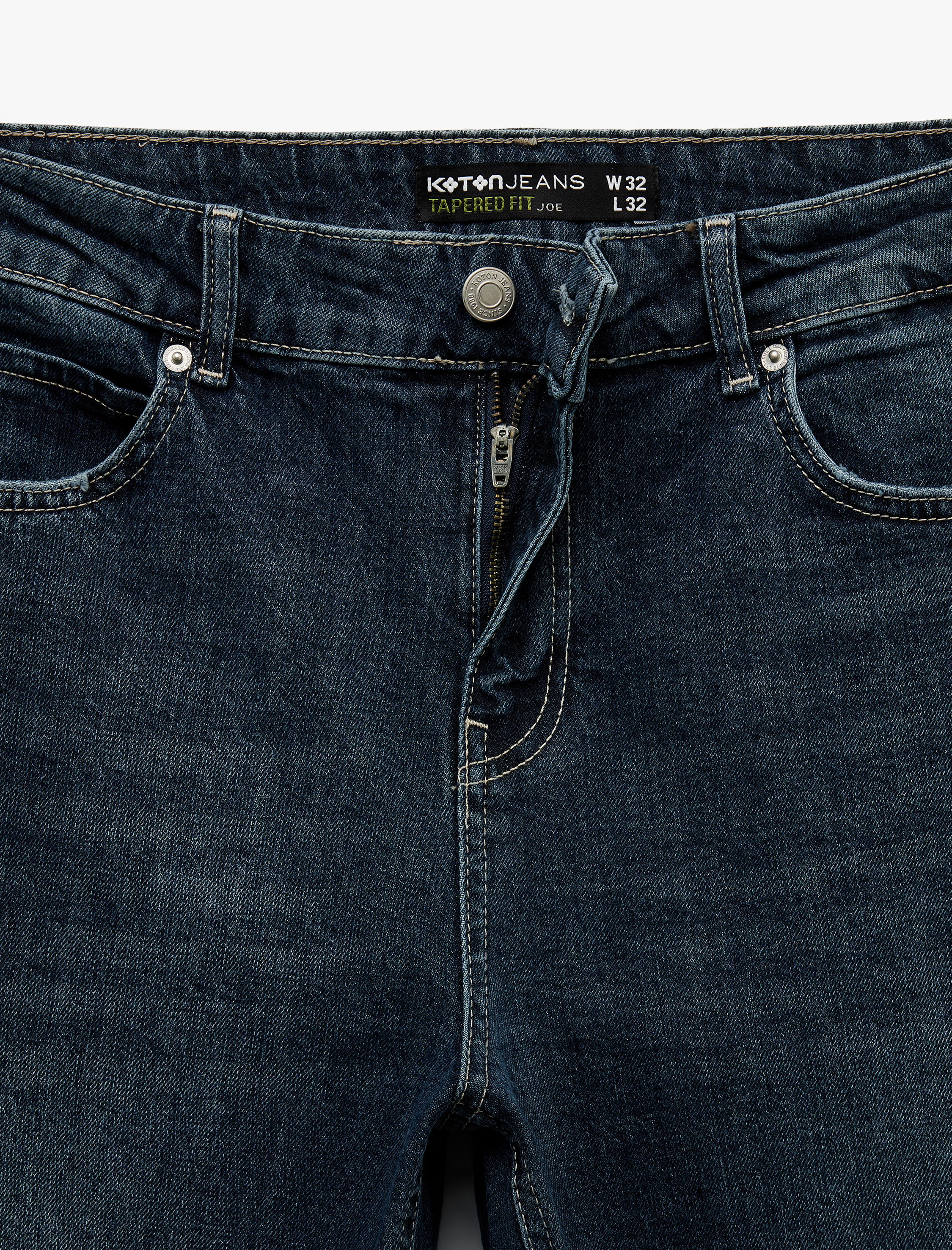   Pamuklu Normal Bel Tapered Fit Jean Pantolon