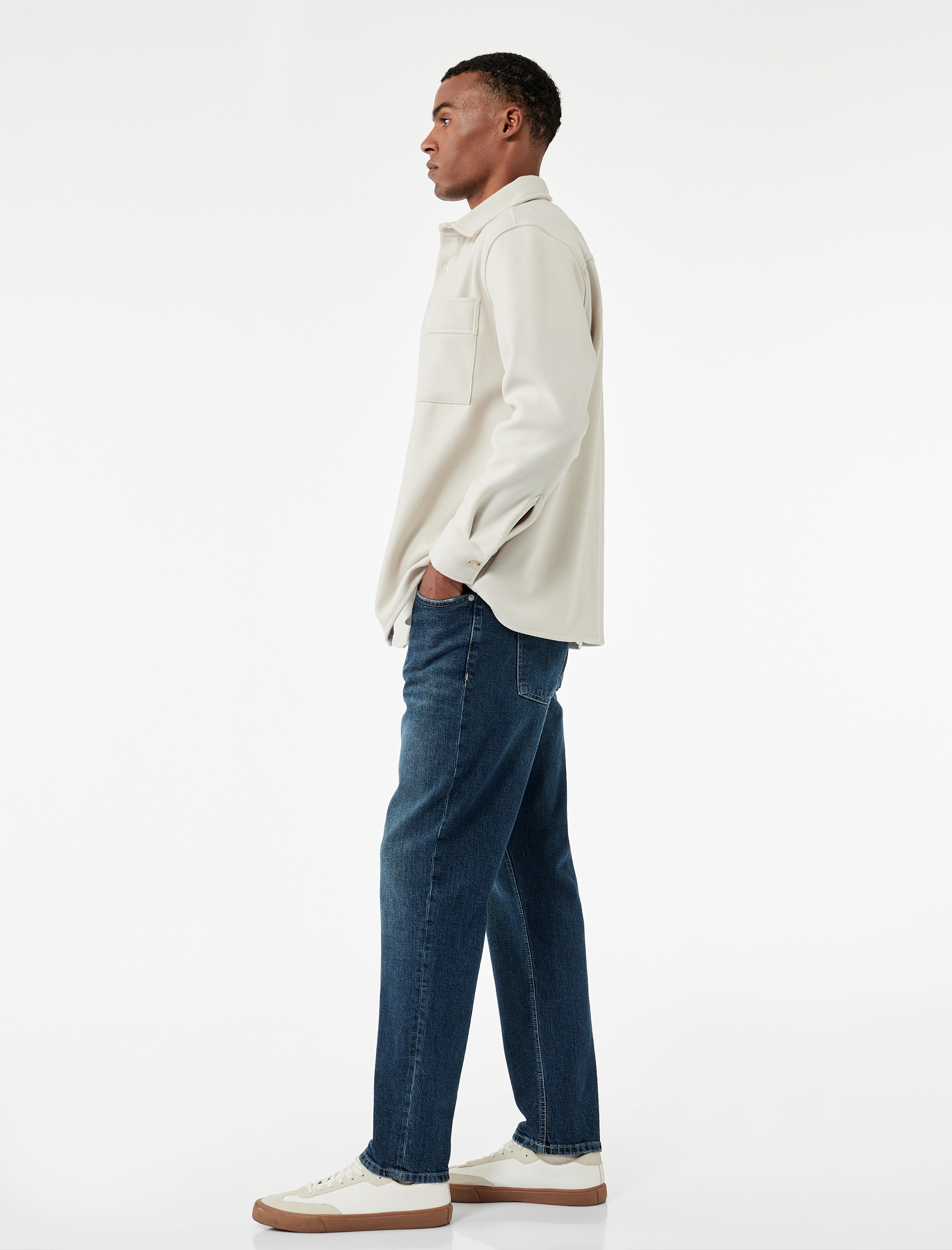  Pamuklu Normal Bel Tapered Fit Jean Pantolon