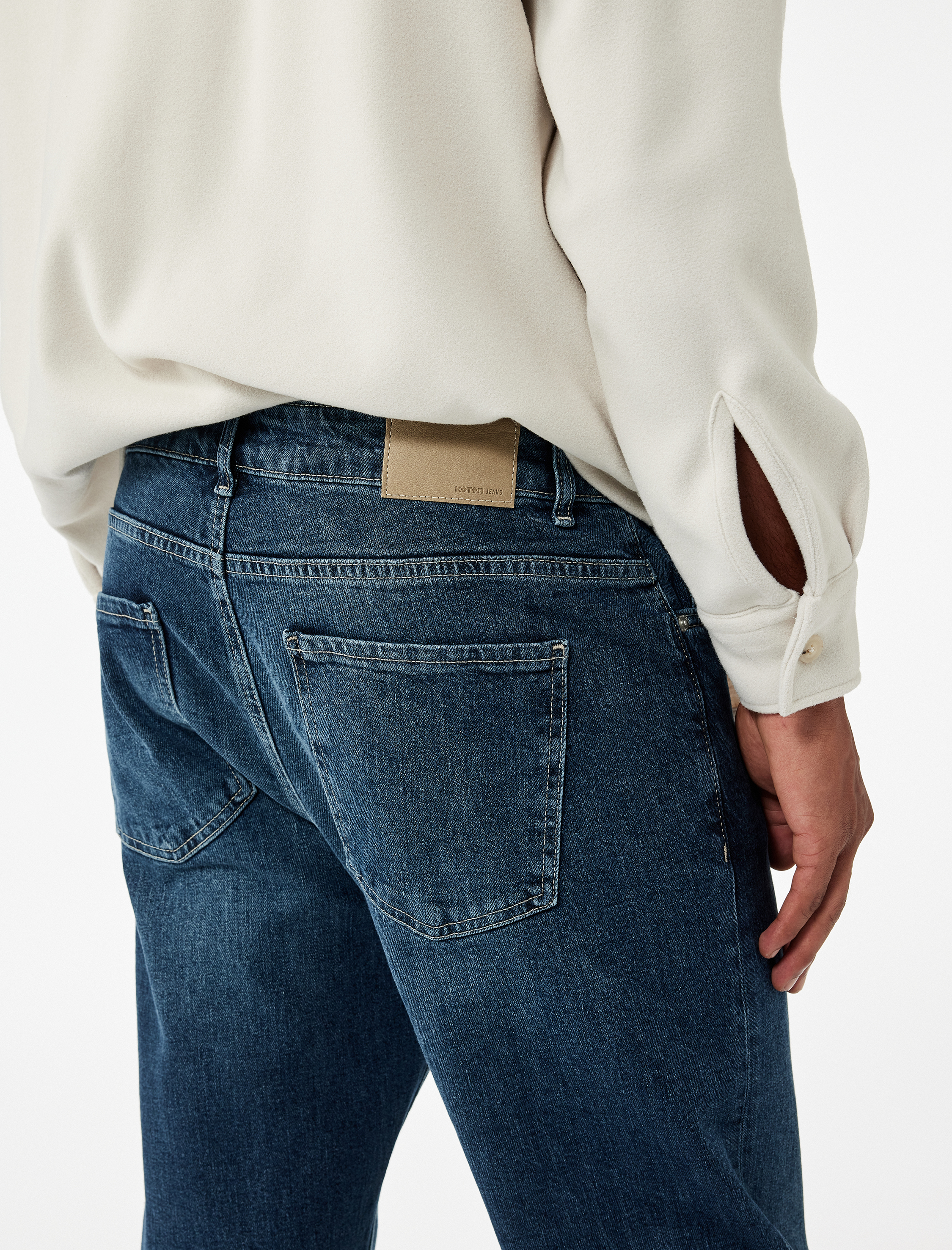   Pamuklu Normal Bel Tapered Fit Jean Pantolon