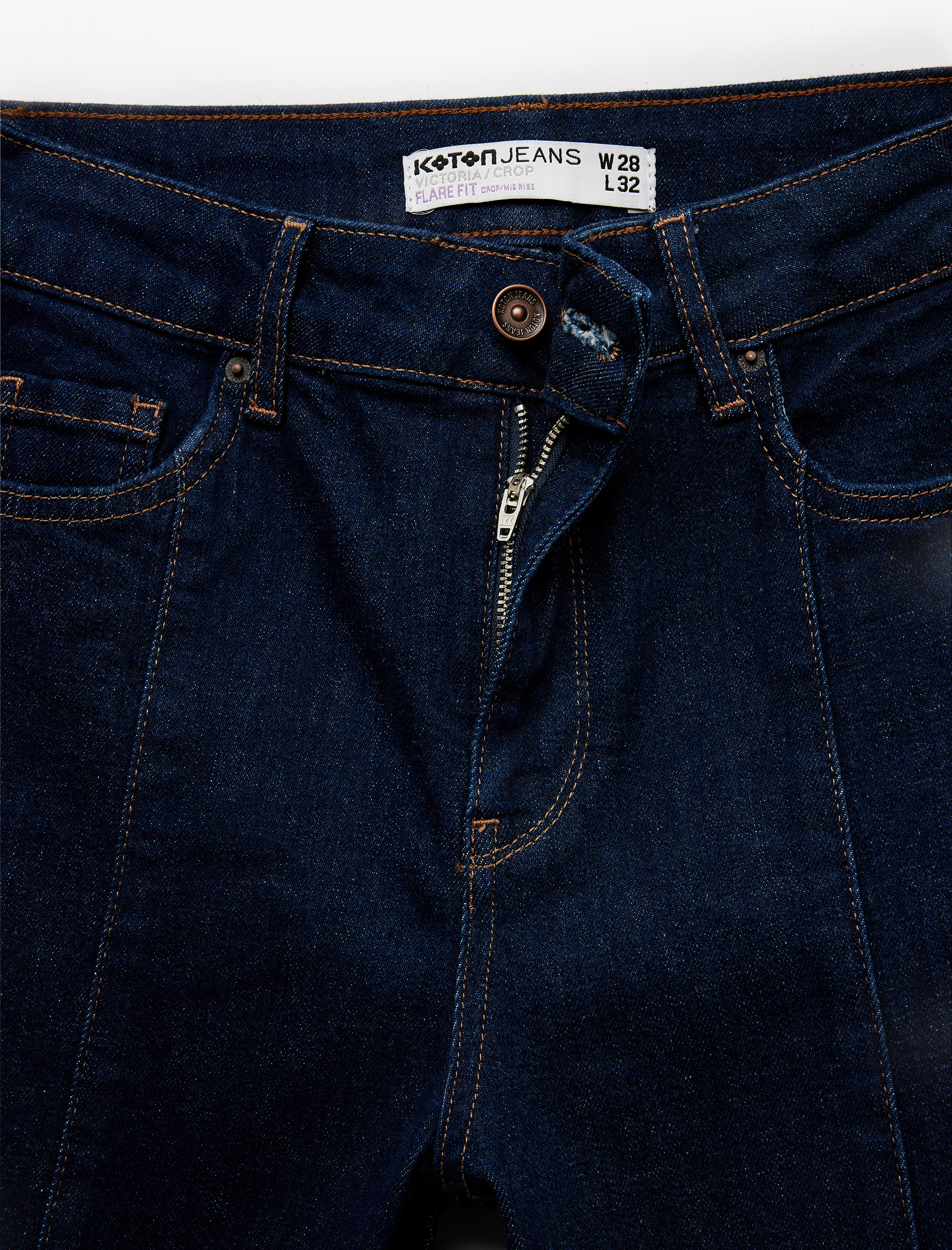   Normal Bel İspanyol Paça Denim Pantolon - Flare Jeans