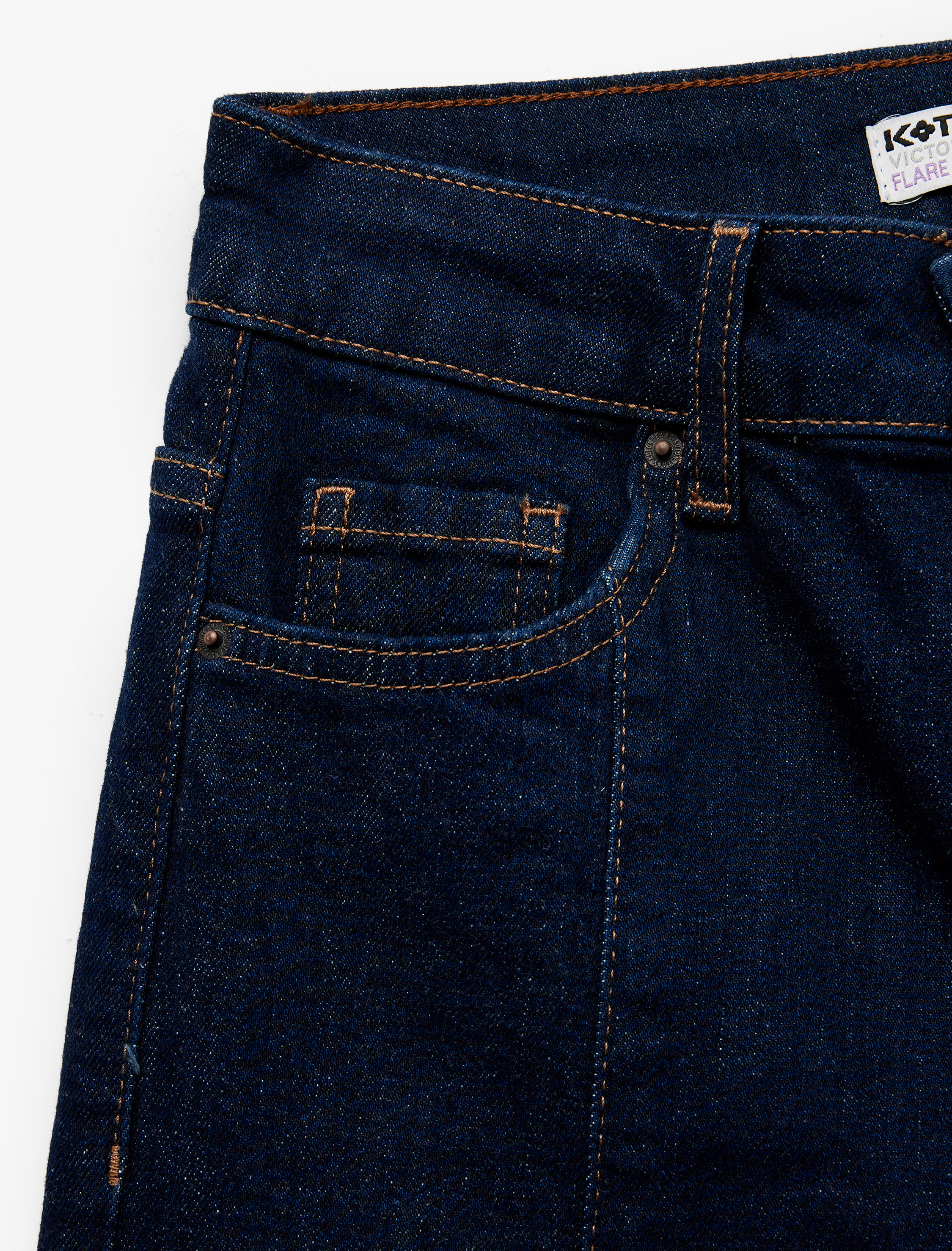   Normal Bel İspanyol Paça Denim Pantolon - Flare Jeans