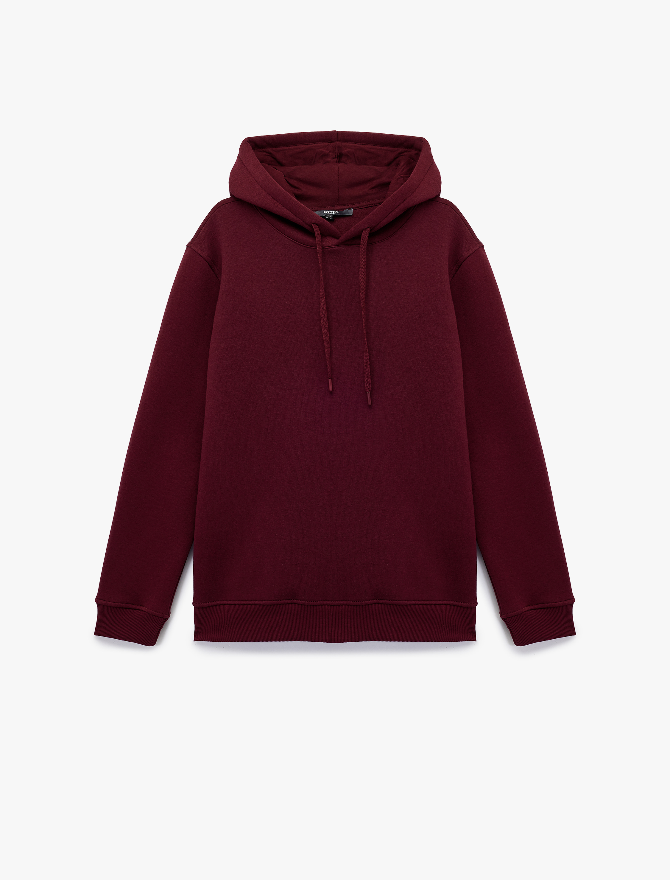   Şardonlu Uzun Kollu Basic Kapşonlu Sweatshirt