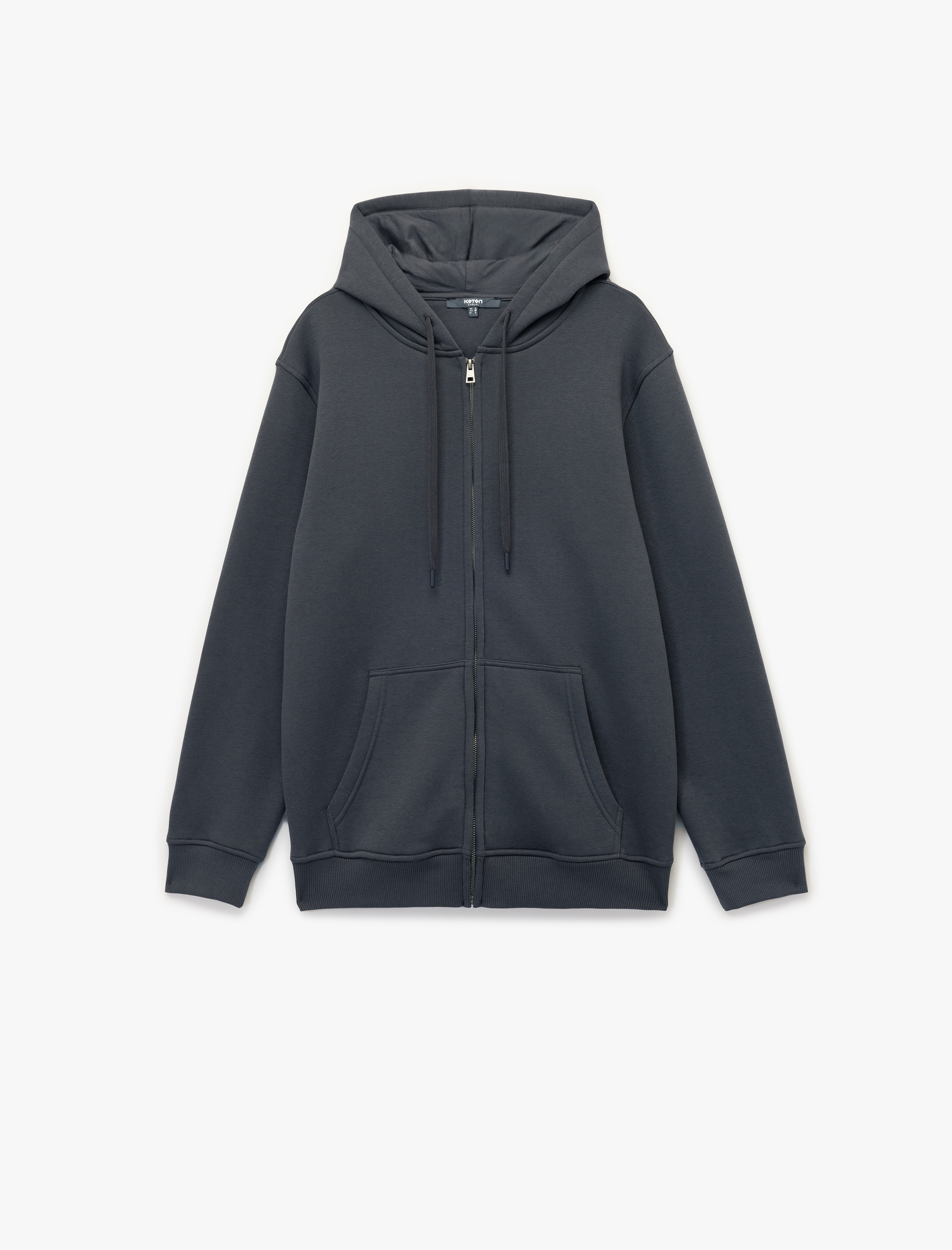   Uzun Kollu Şardonlu Cep Detaylı Fermuarlı Hırka