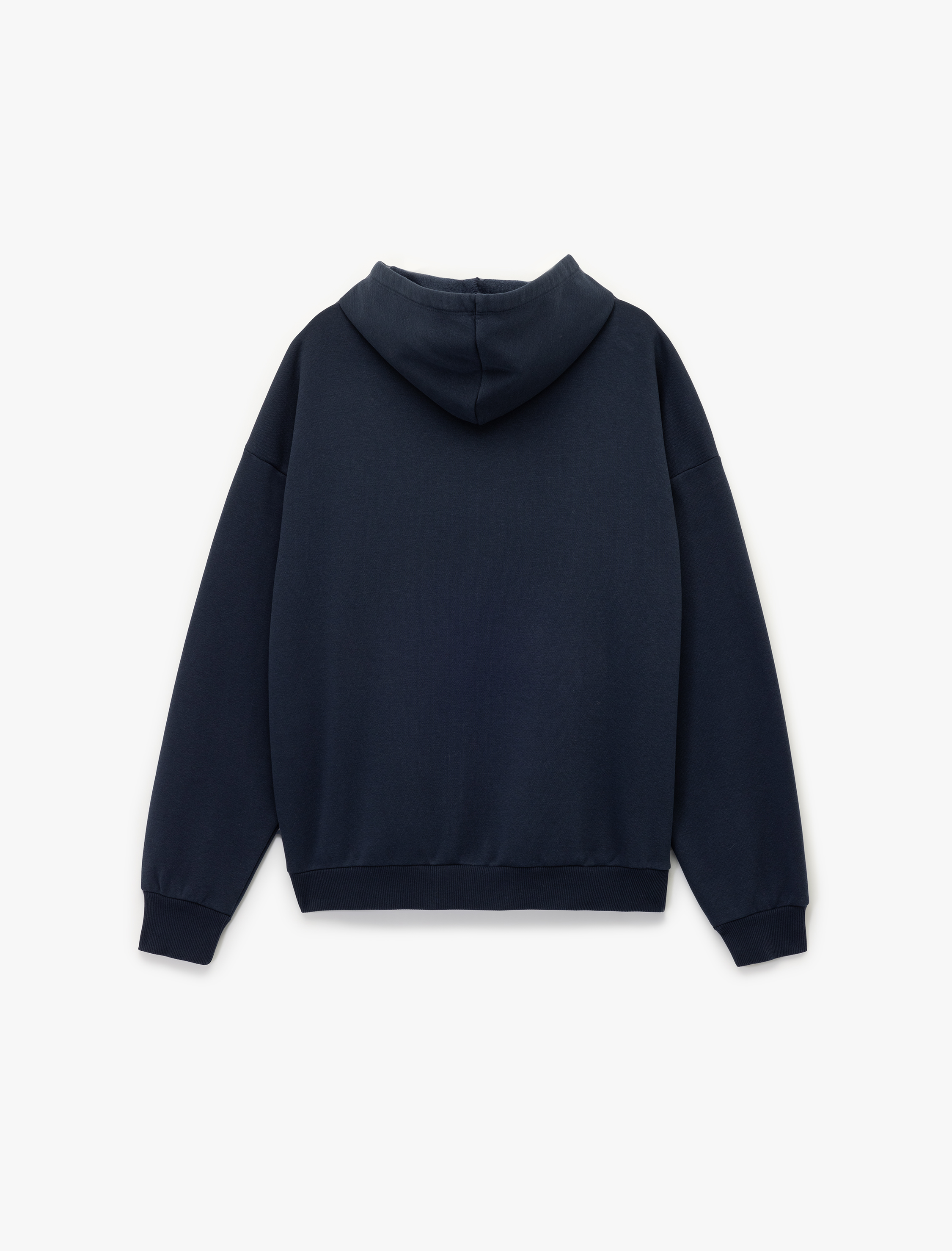   Yıldız Baskılı Şardonlu Kapüşonlu Kanguru Cepli Oversize Fermuarlı Sweatshirt