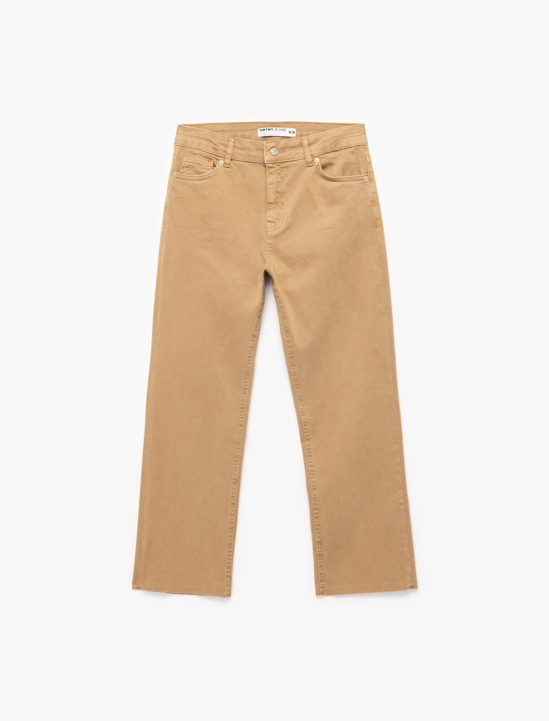   Kesik Paça Basic Denim Pantolon