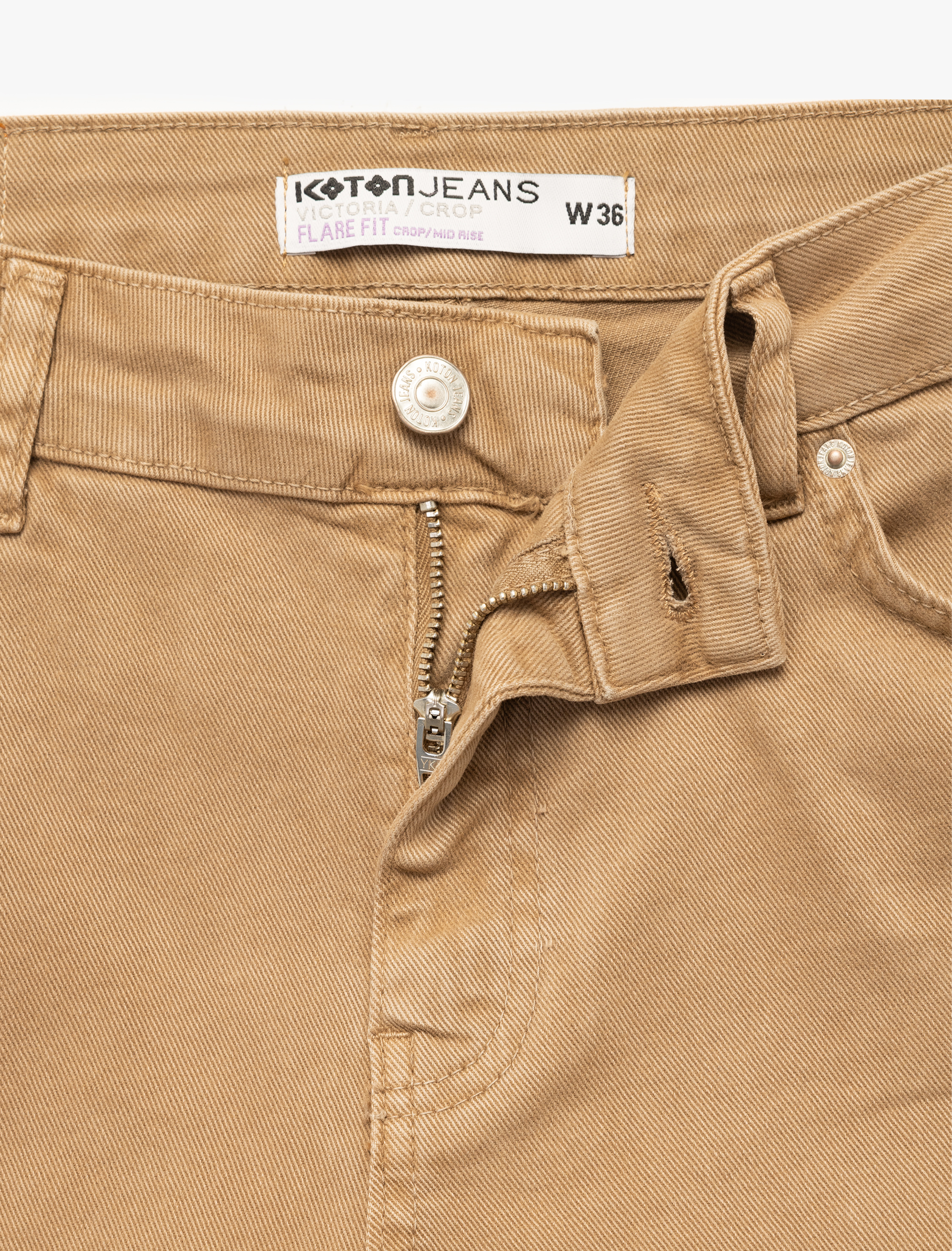   Kesik Paça Basic Denim Pantolon