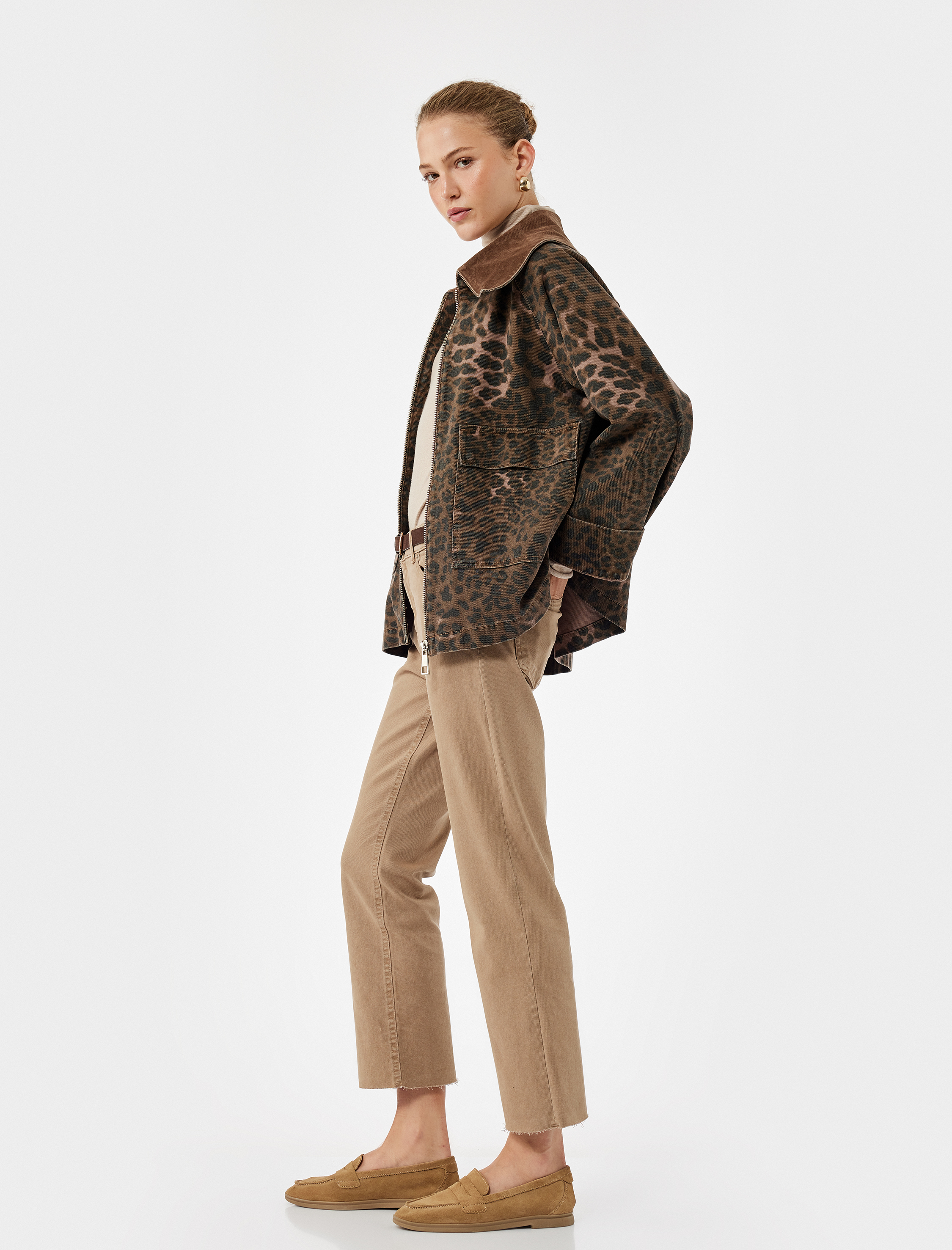   Kesik Paça Basic Denim Pantolon