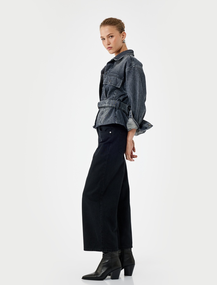  Geniş Paça Denim Pantolon - Bianca Wide Leg Jeans
