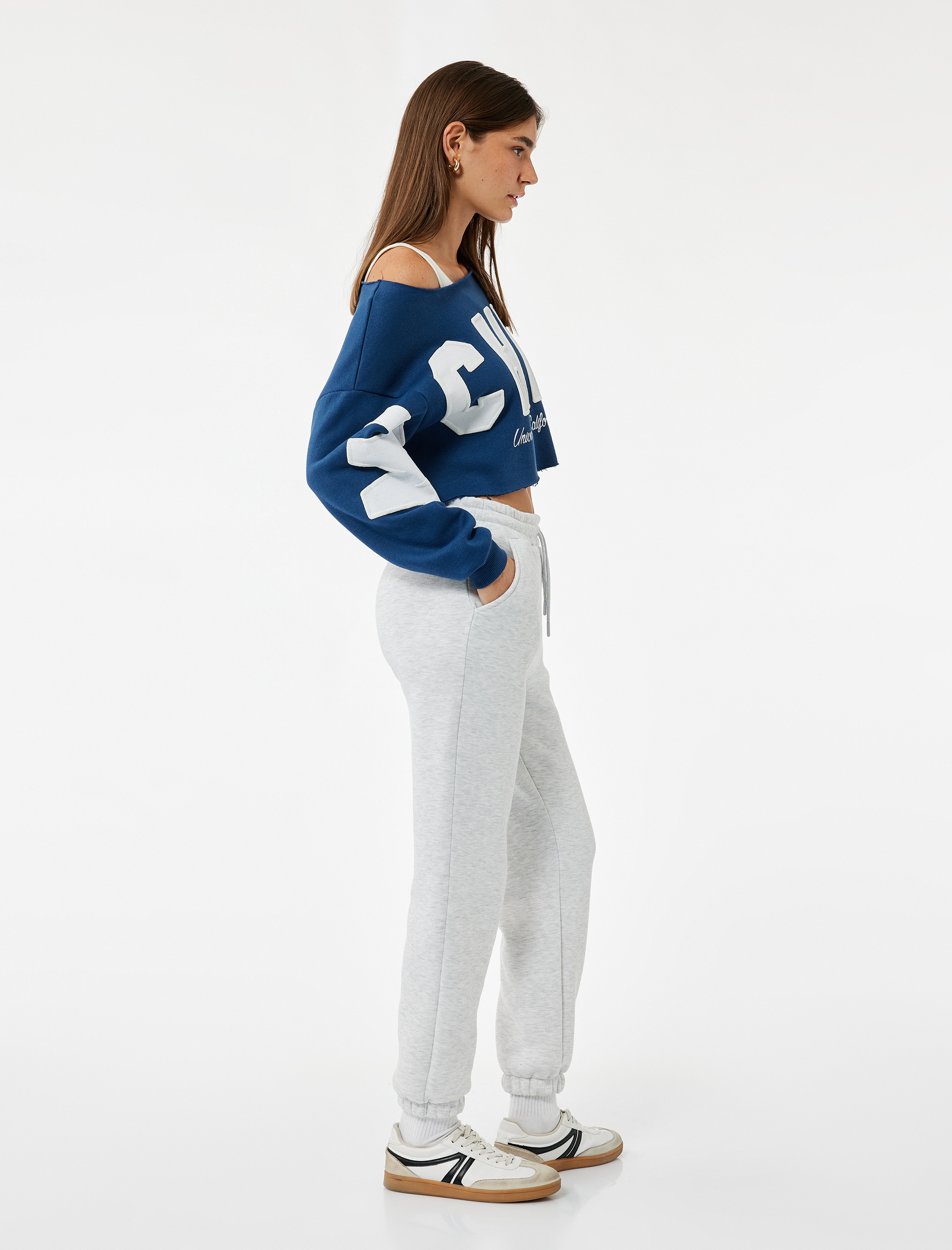   Şardonlu Cepli Beli Bağcıklı Rahat Kalıp Jogger Eşofman Altı