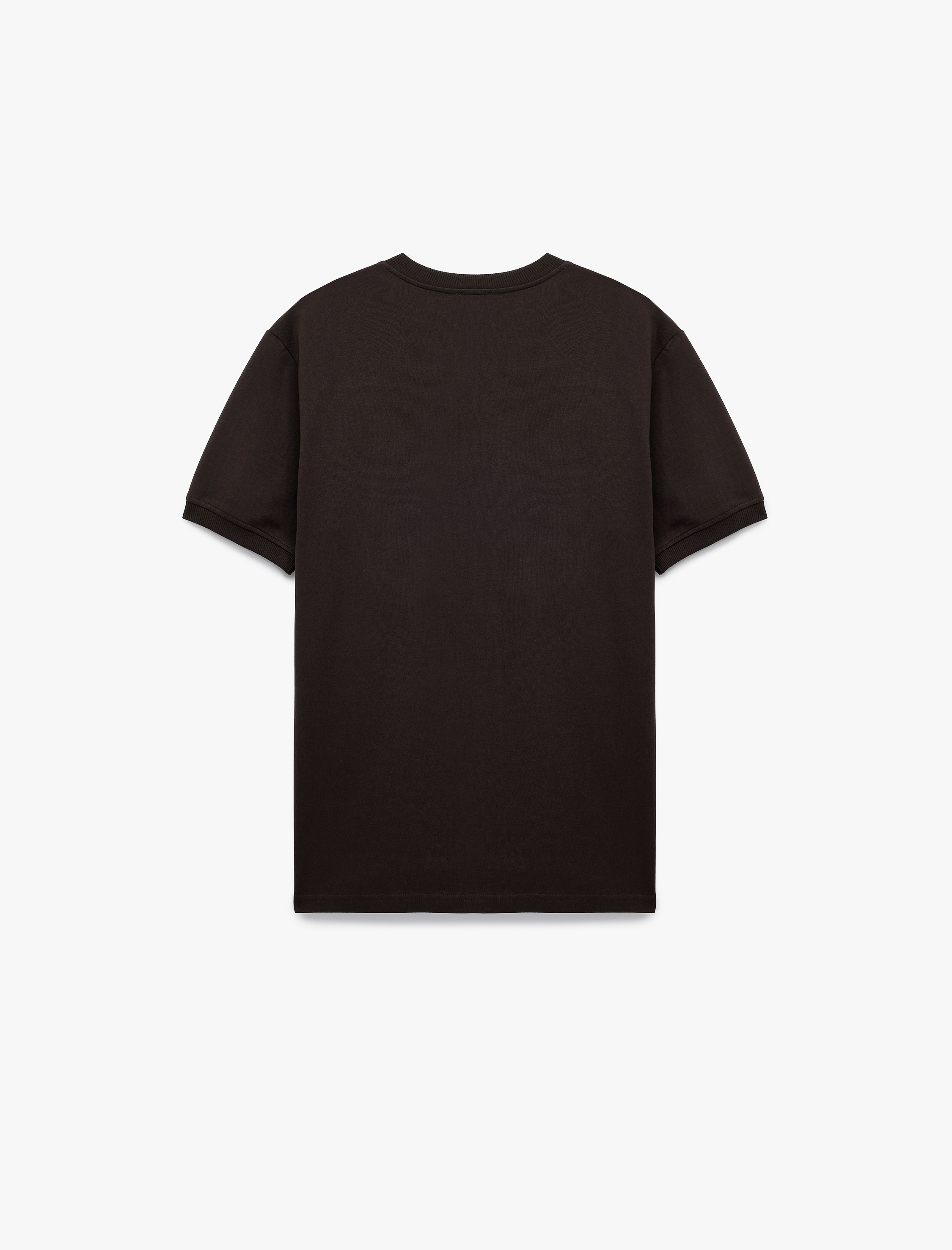   Regular Fit Kısa Kollu Bisiklet Yaka Tok Kumaş Pamuklu Baskılı Tişört