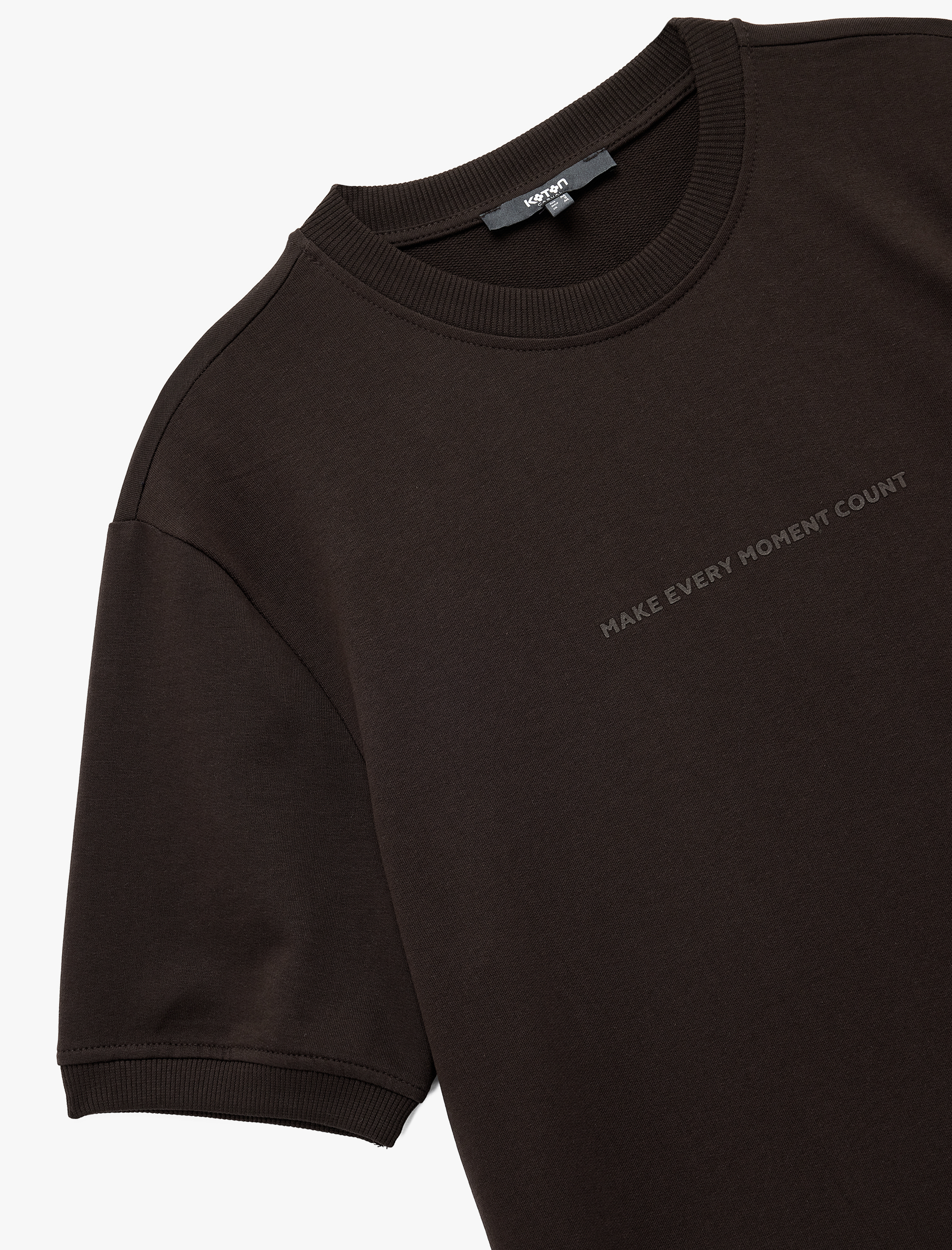   Regular Fit Kısa Kollu Bisiklet Yaka Tok Kumaş Pamuklu Baskılı Tişört