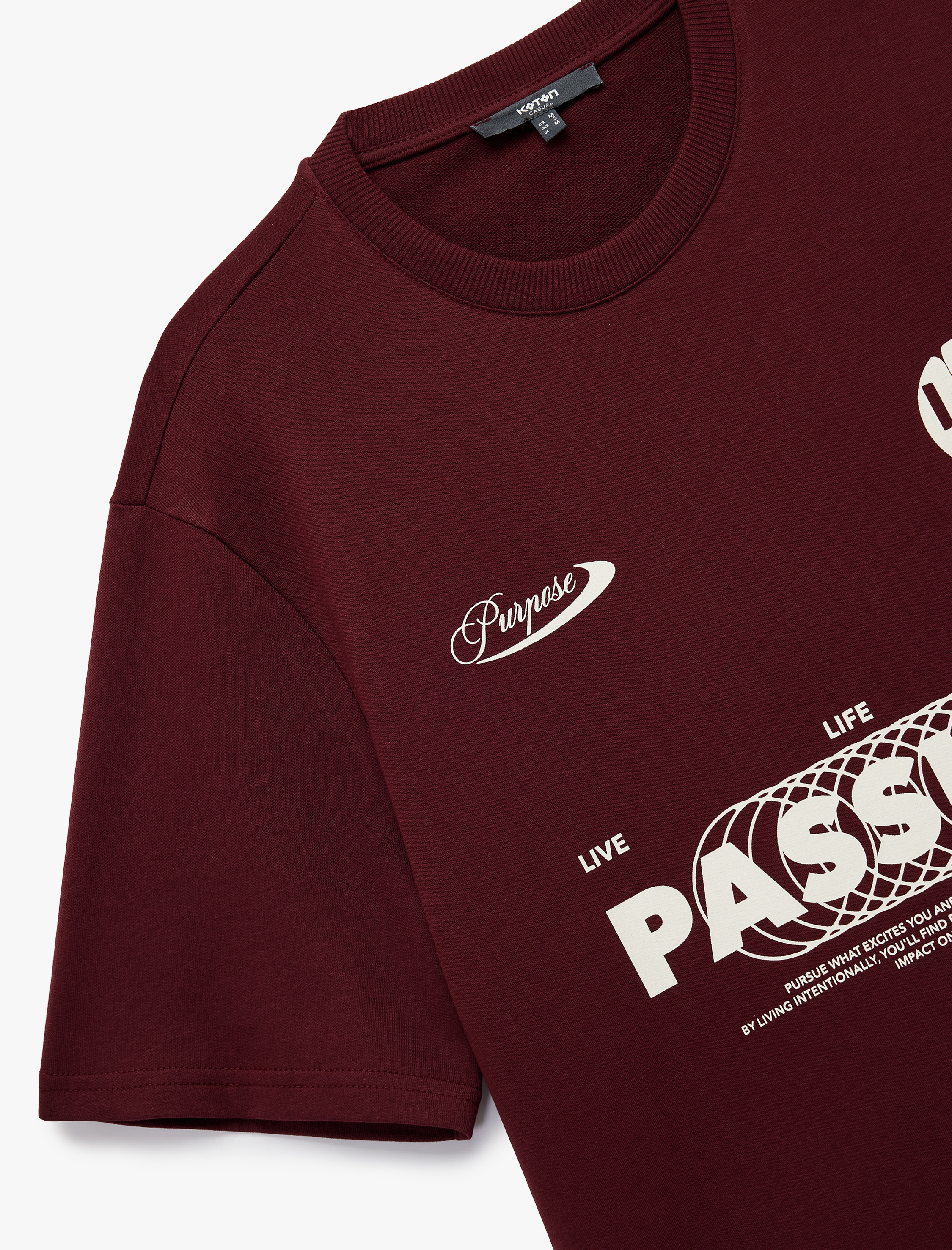   Regular Fit Kısa Kollu Tok Kumaş Bisiklet Yaka Pamuklu Baskılı Tişört