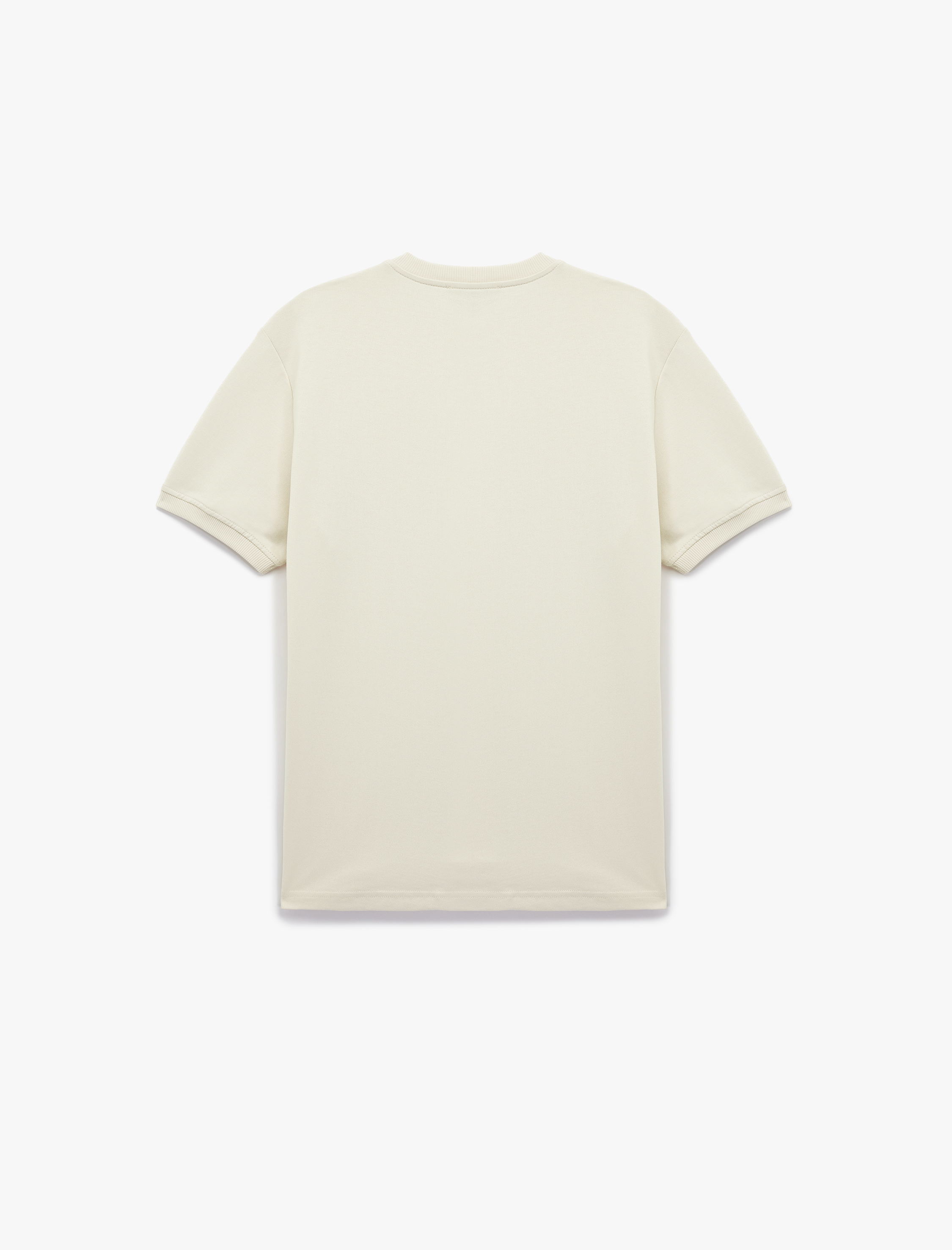   Regular Fit Kısa Kollu Tok Kumaş Bisiklet Yaka Pamuklu Baskılı Tişört